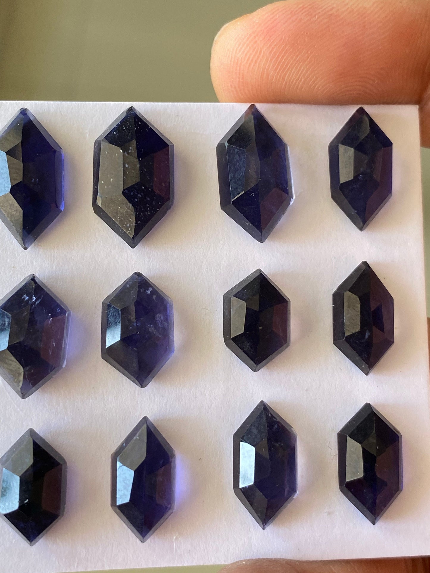 Stunning AAA quality Iolite hexagon step cuts weight 51 cts pcs 12 size 13.2x7.9mm-17.2x9.7mm Iolite stepcut hexagon