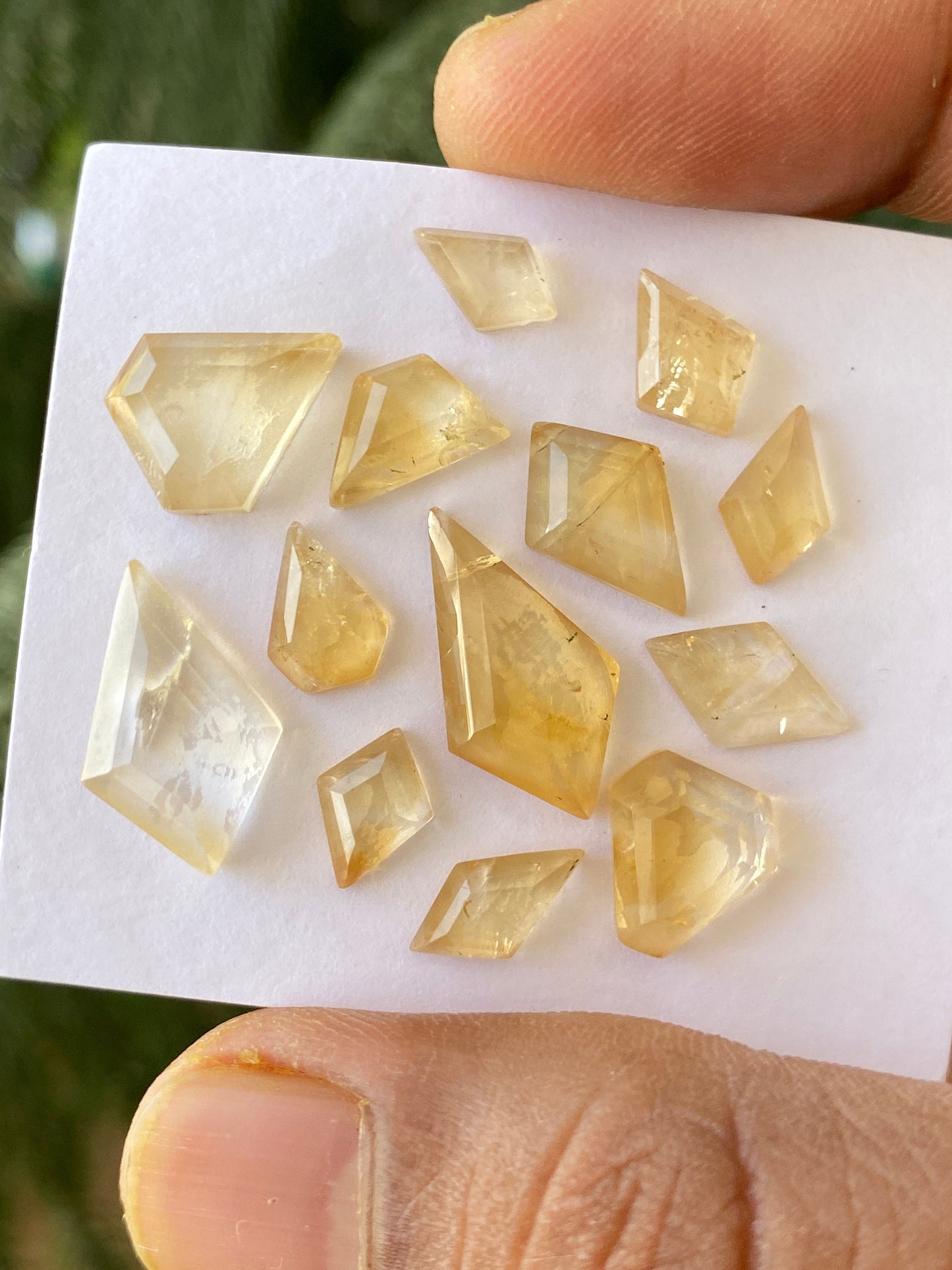 Nice citrine geometric  flatback lot beautiful fine quality pcs 13 wt 25 cts  size 9x6.5mm-18.8x10.2mm citrine flatback