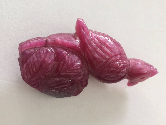 Very Rare Natural ruby bird carving weight 54.5 carats size 38x21mm