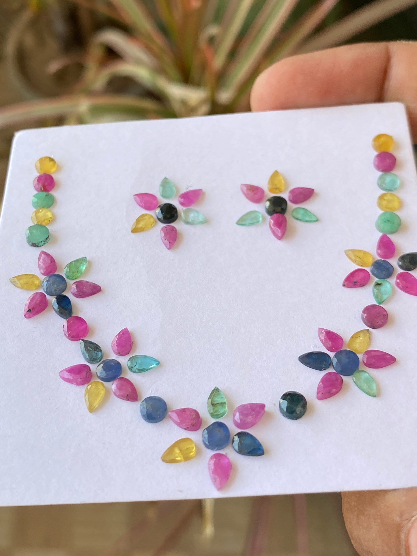 Stunning very rare colorful ruby blue yellow sapphire pear round rosecut necklace sapphire aaapcs 63 wt 17 cts size 4mm-5x3mm multi sapphire