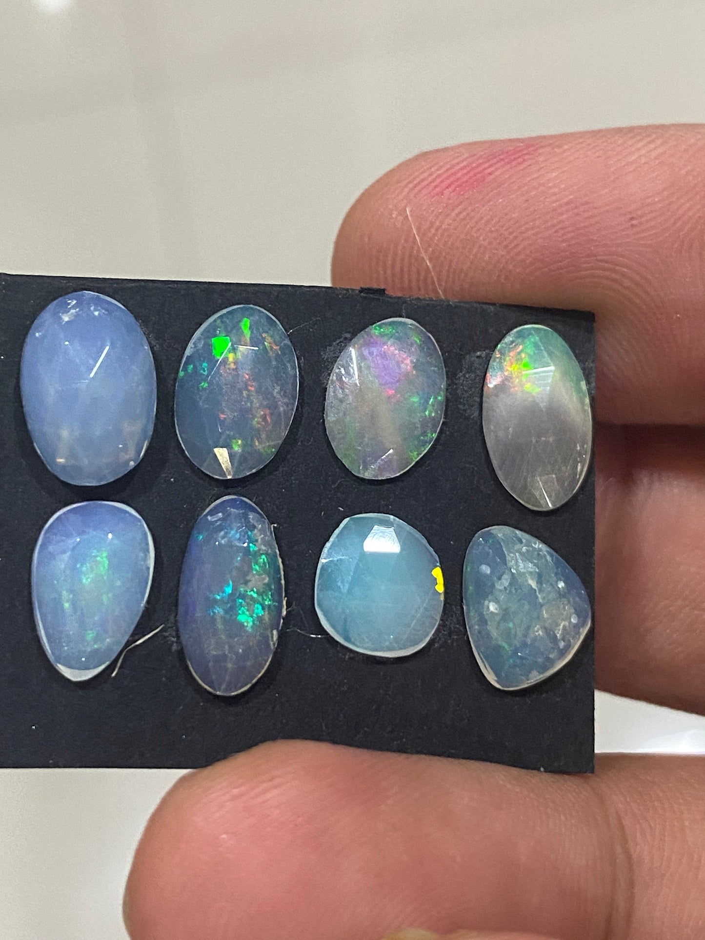 Vibrant Ethiopian opal rosecut Welo opal rosecut aaa quality wt 5.5 carats size  pcs 8 rosecut opal fire natural opal rosecut Opal cabochon