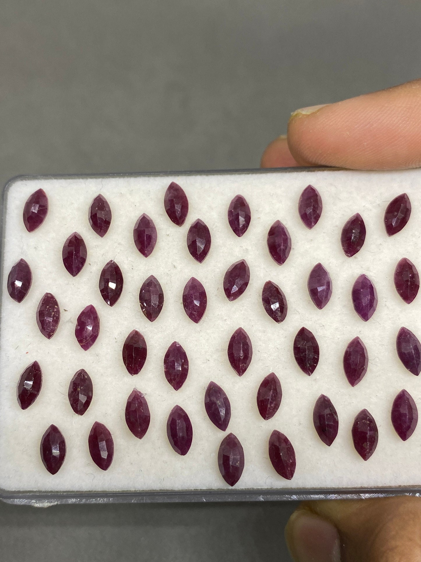 Attractive Rare Natural ruby marquees cut small size 8x4mm weight 33 carats pcs 41 Natural ruby marquees cut unheated untreated ruby