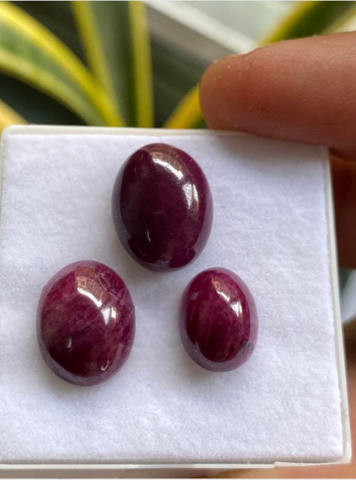 Natural Ruby Cabochons Smooth Polished Wholesale Good Color Good Size  Unheated Untreated Ruby cabochon