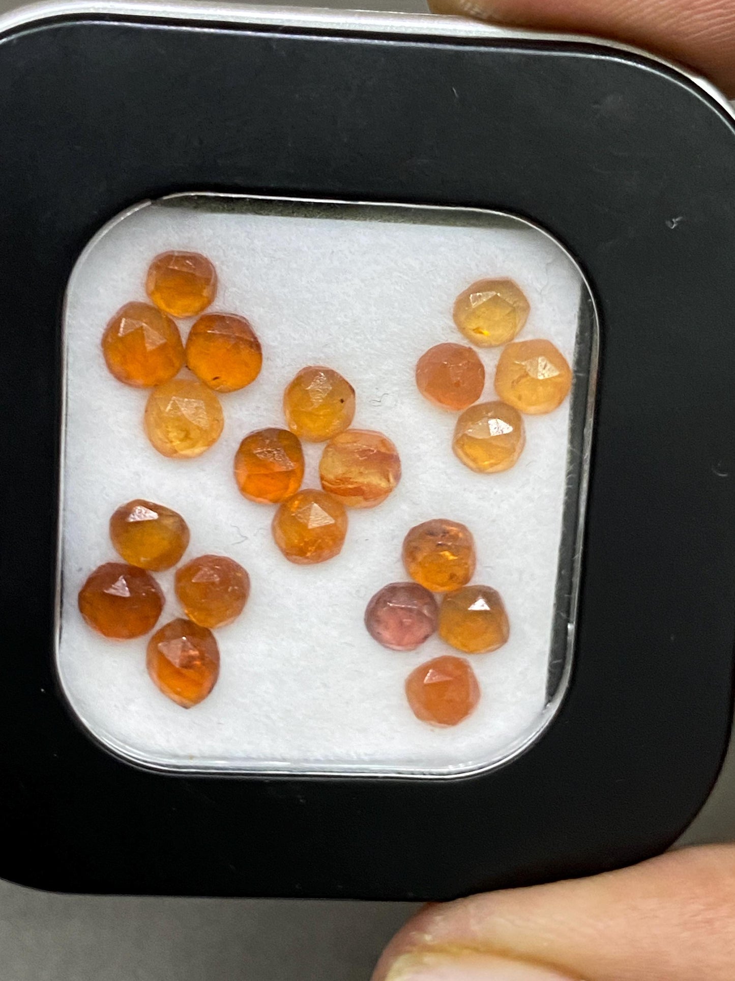 Marvellous rosecut orange Fanta garnet weight carats pcs 16 small size  orange garnet rosecut