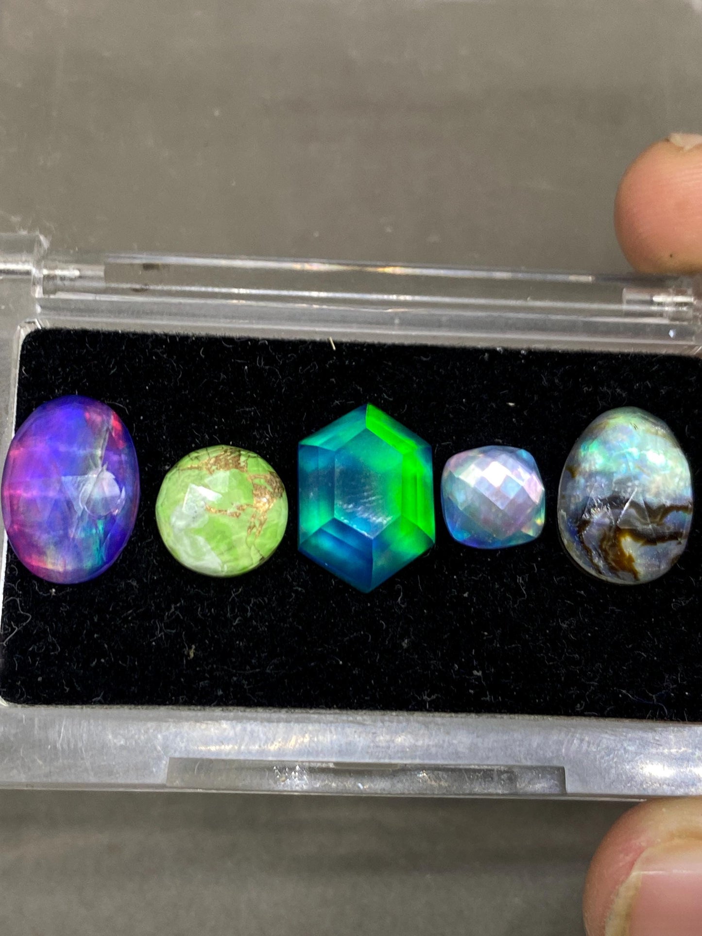 Wow Purple fire aurora opal mother of Pearl abalone shell crystal doublet freeform rosecut pcs 6 wt 24.30 carats size 8mm-14x10mm