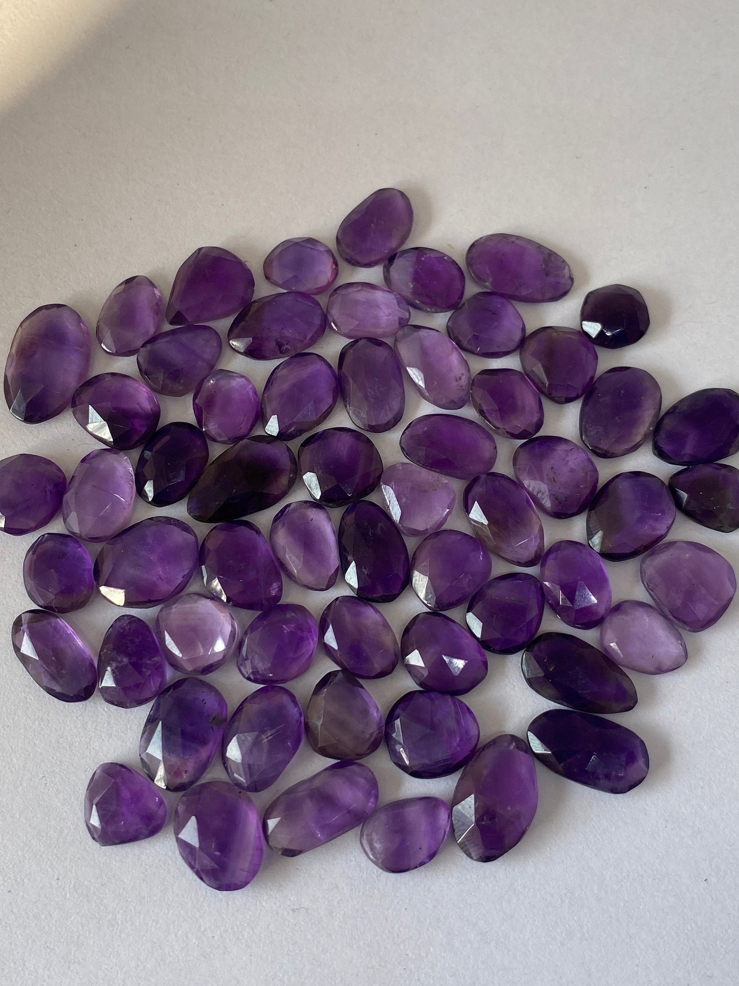 Rare amethyst rosecut fancy shapes size 6mm-9mm rosecut amethyst fancy shape rosecut amethyst unpolished girdle mix sizes