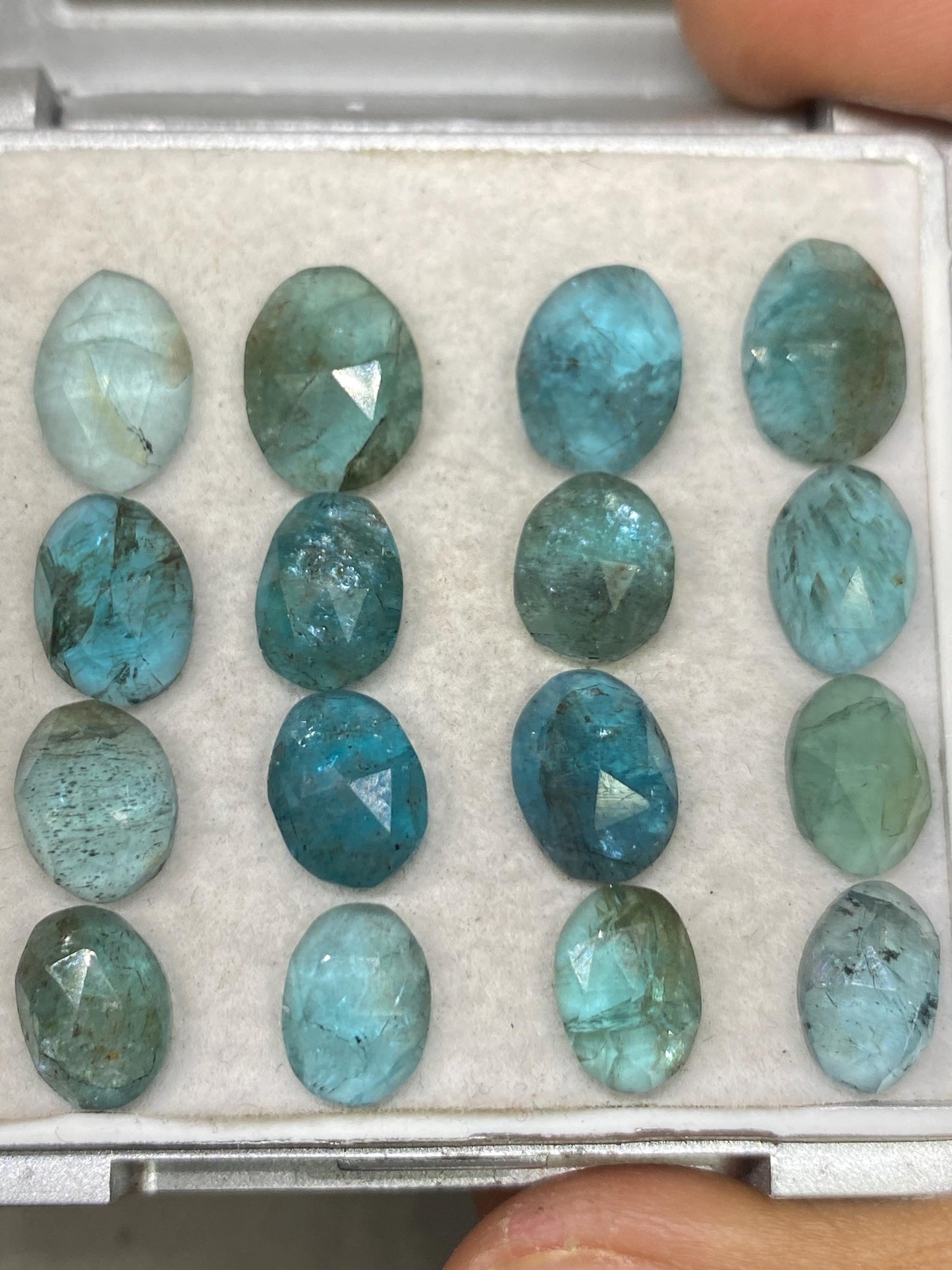 Gorgeous Blue green apatite rosecut wholesale lot weight 31 cts pcs 12 rosecut blue apatite flats size 8.5x6-10x8mm apatite rosecut