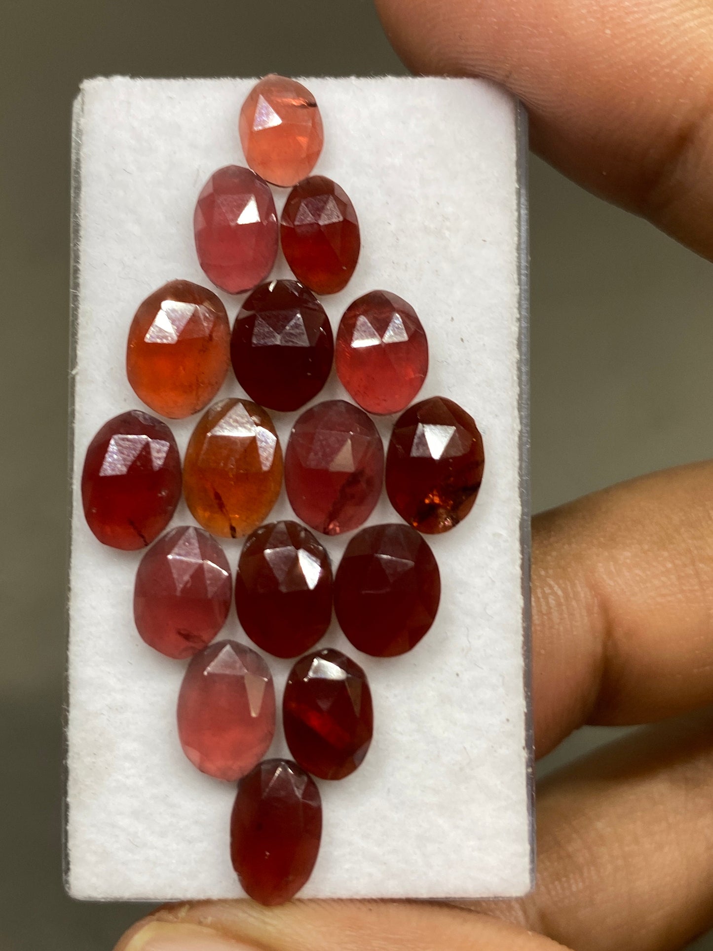 Gorgeous rare rosecut red orange garnet fancy garnet rosecut 7.7x5mm-9x6.5mm pcs 16 wt 24 cts mix sizes  orange garnet rosecut