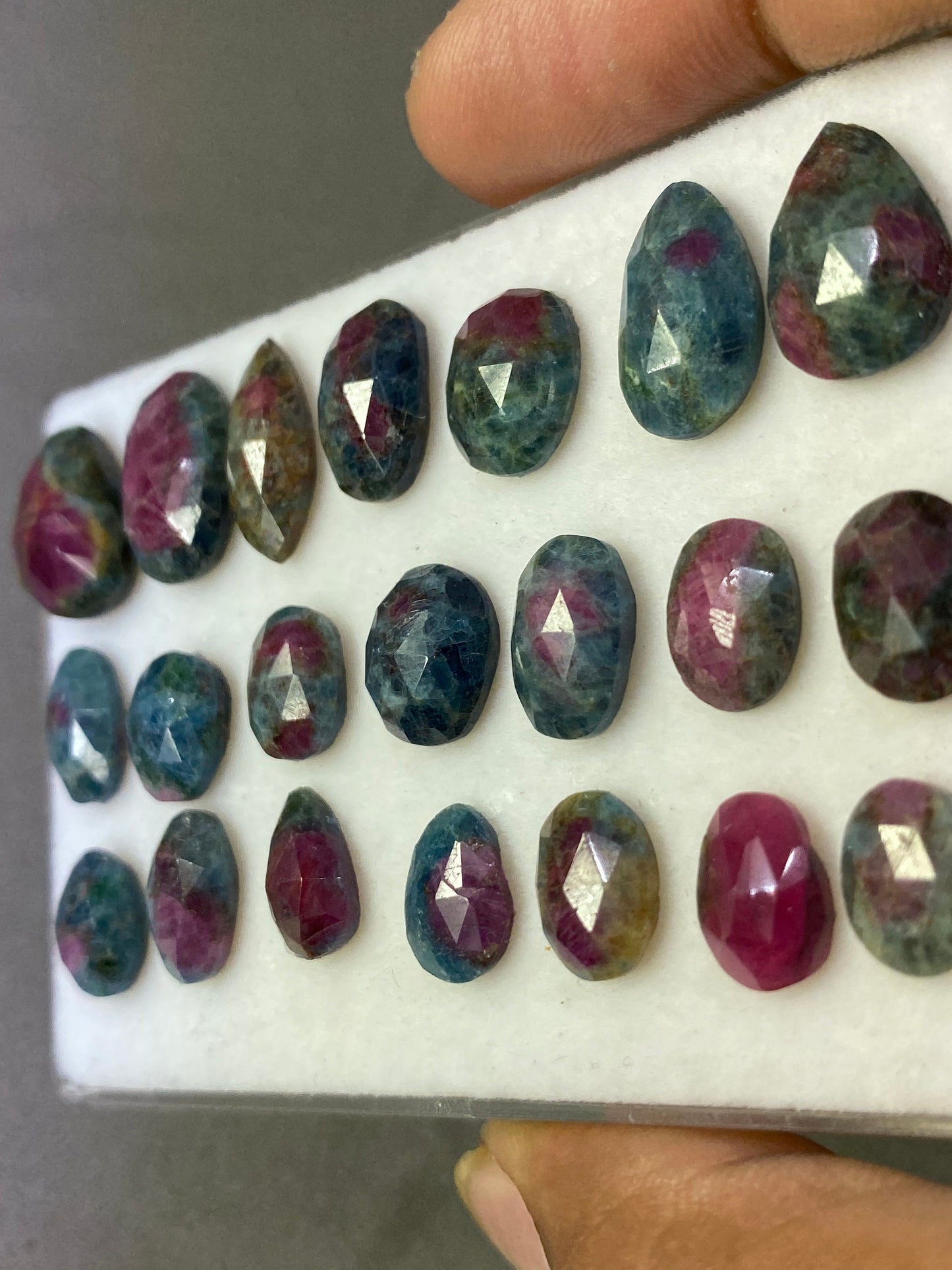 Awesome rare natural ruby fuschite rosecut oval lot  pcs 21 wt 89 cts size 7.8mm-16x11mm unheated untreated ruby rosecut