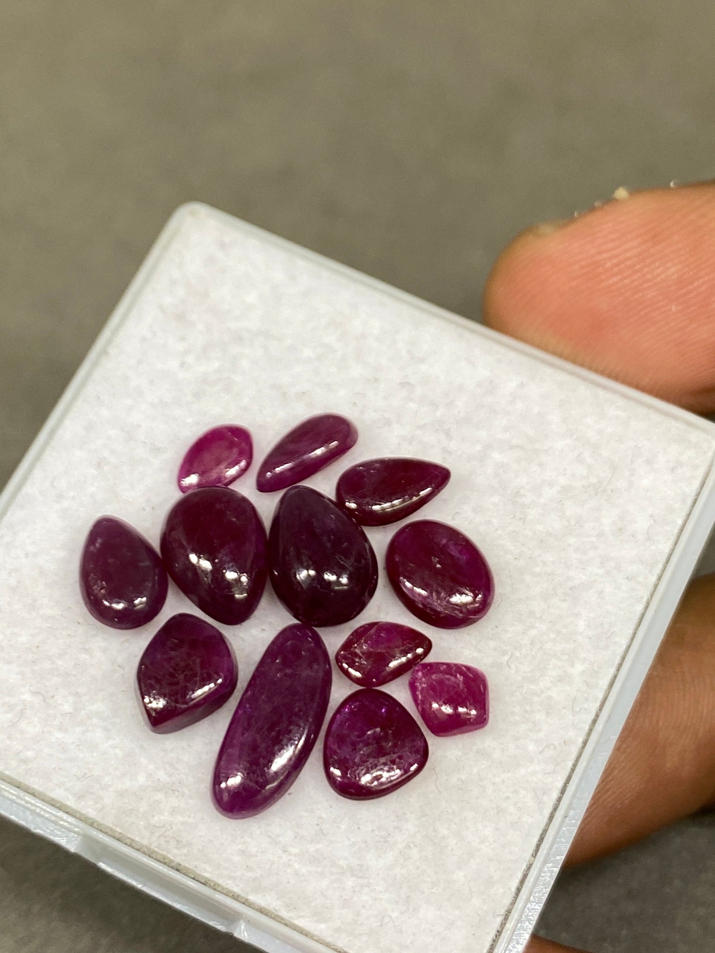 Stunning very rare small size natural ruby cabochons tanzanian mine pcs 12 wt 16 cts size 6x4-12x5mm  unheated untreated ruby