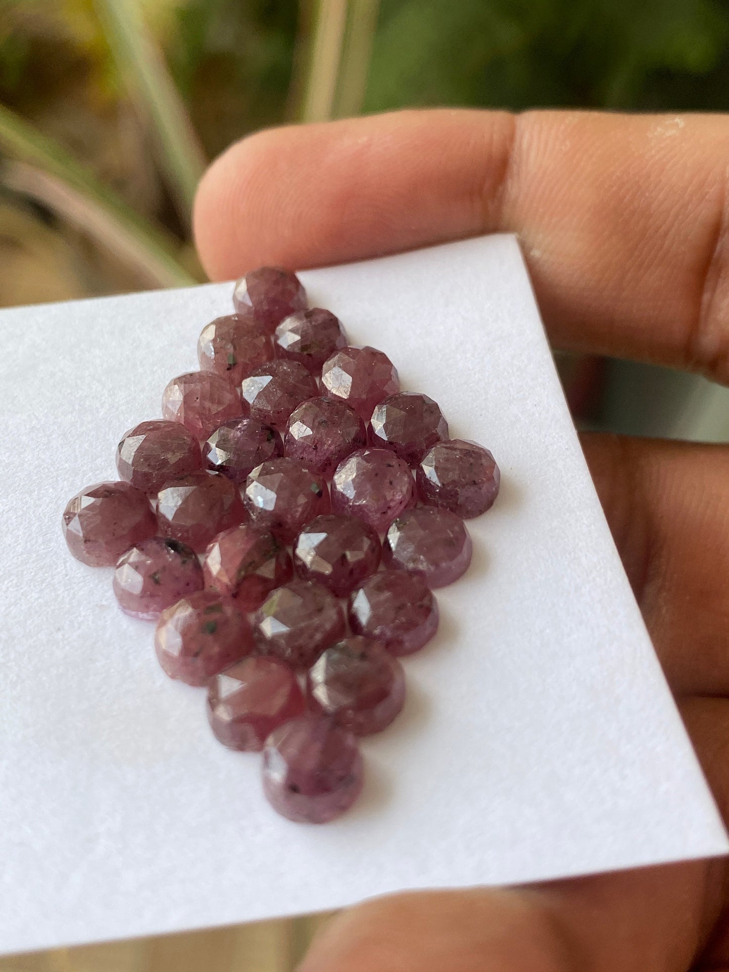 Stunning Rare red sapphire round rosecut size 6mm-6.2mm weight carats pcs 25 red orangish sapphire rosecut round shape sapphire rosecut