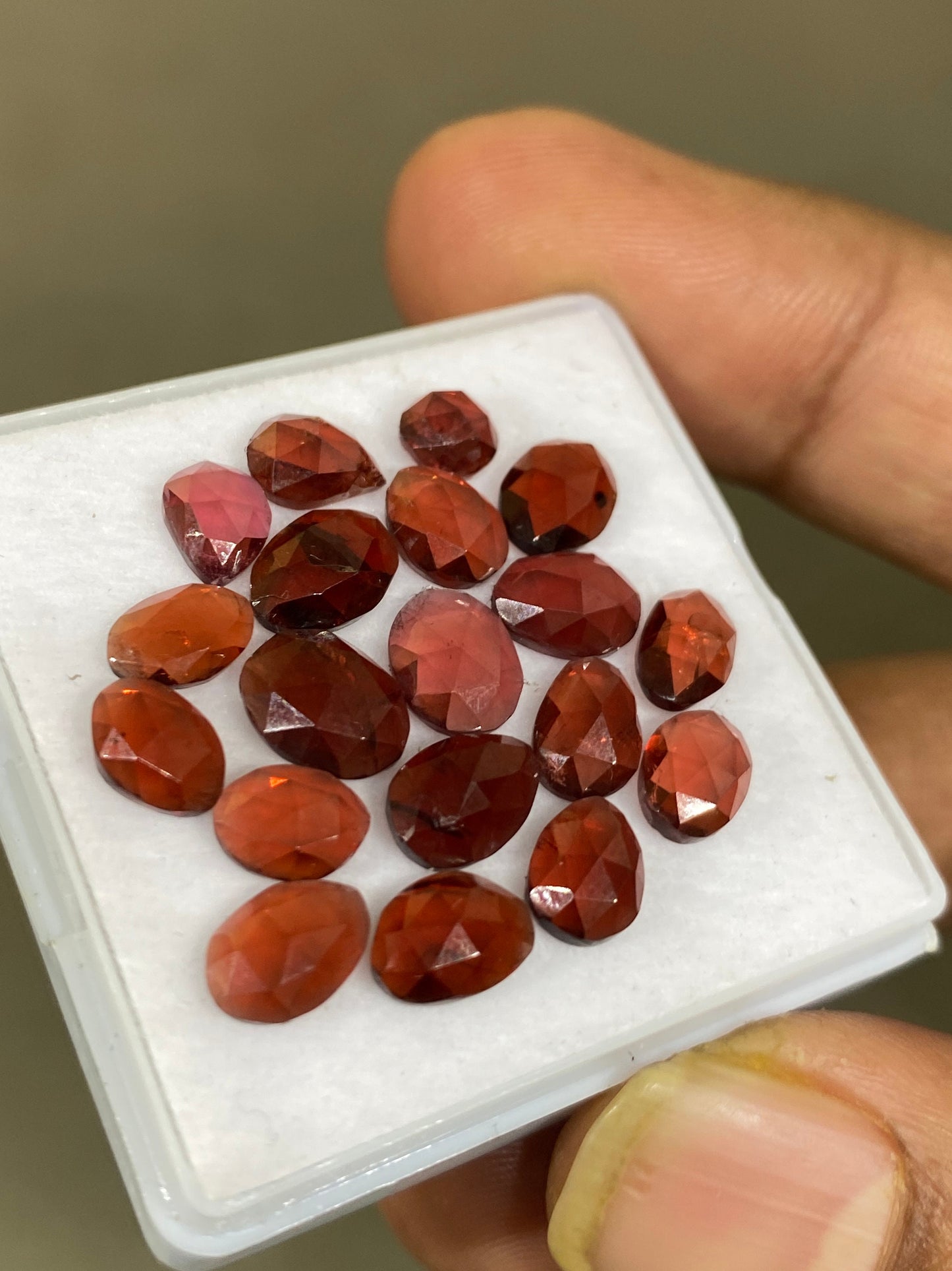 Cute rare rosecut red garnet fancy garnet rosecut pcs 19 wt 23 cts mix sizes 5mm-8x7mm ovalish shapes red garnet rosecut