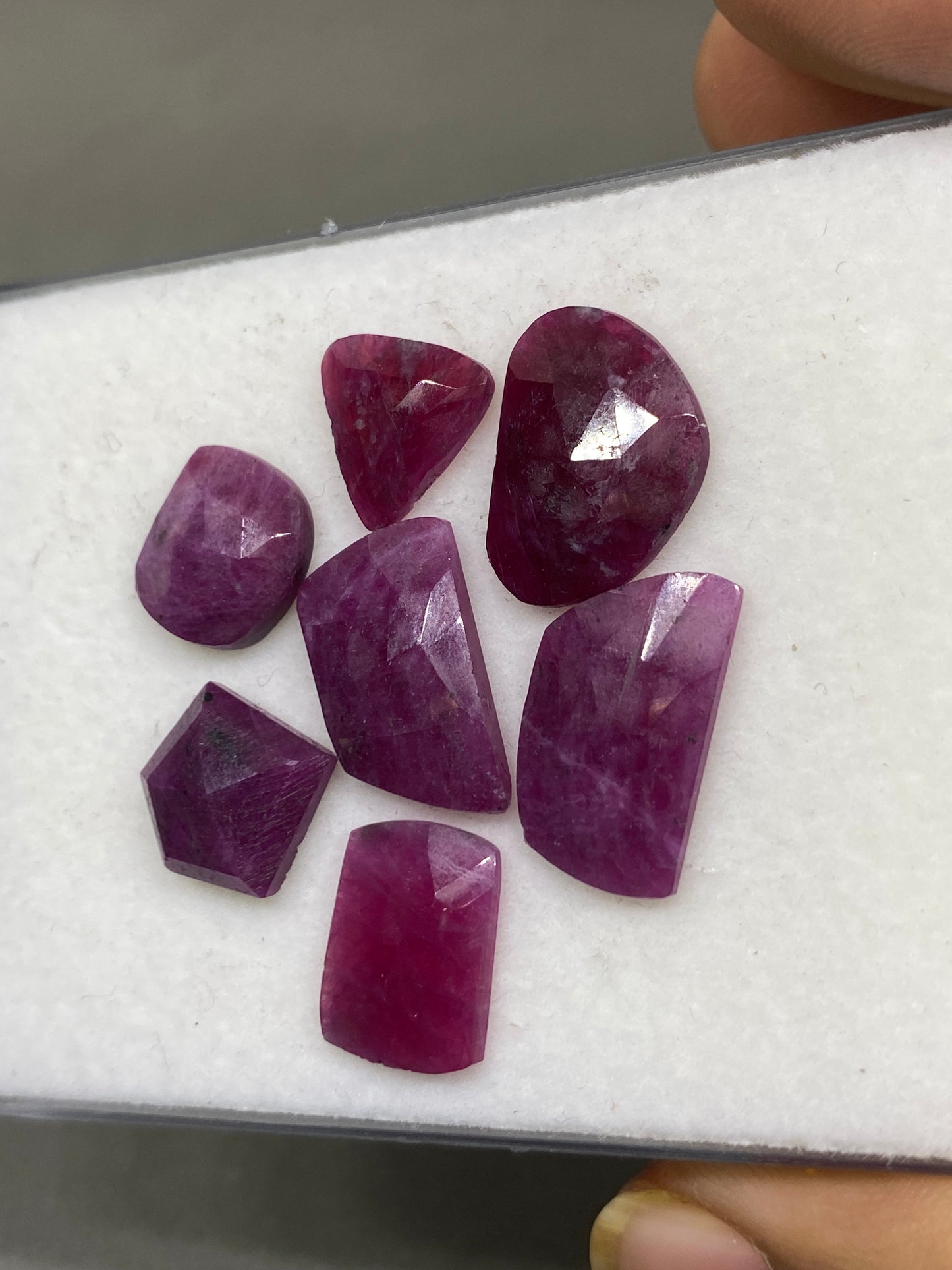 Stunning Rare star sheen ruby rosecut mix fancy shape ruby Longido mines ruby wt 42 carats pcs 7 size 12x11mm-18x11mm silky ruby rosecut