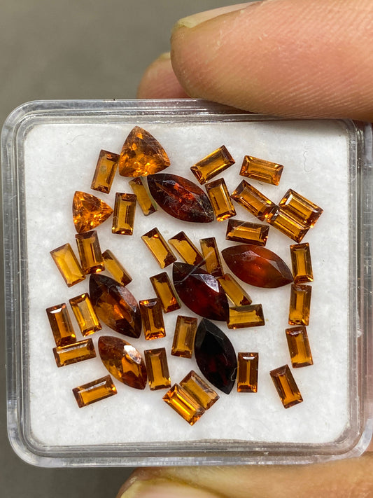 Stunning Hessonite orange garnet mix shape cutstones octagons marquees aaa quality wt 9.97 cts pcs 42 size 4x2mm-8x4mm Garnet