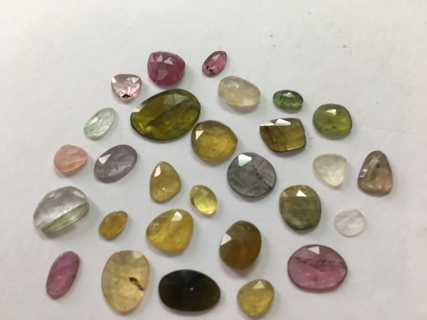 Watermelon tourmaline rosecut lot weight 19.5 carats size 5.4x4.6mm to 13x9.6mm tourmaline rosecut lot