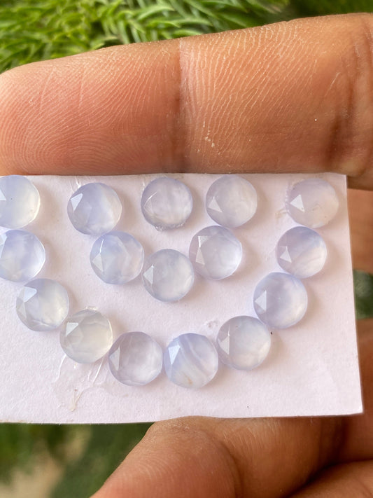 Amazing chalcedony rosecut round shape pcs 16 weight 15.5 carats size 6mm-6.5mm  chalcedony round