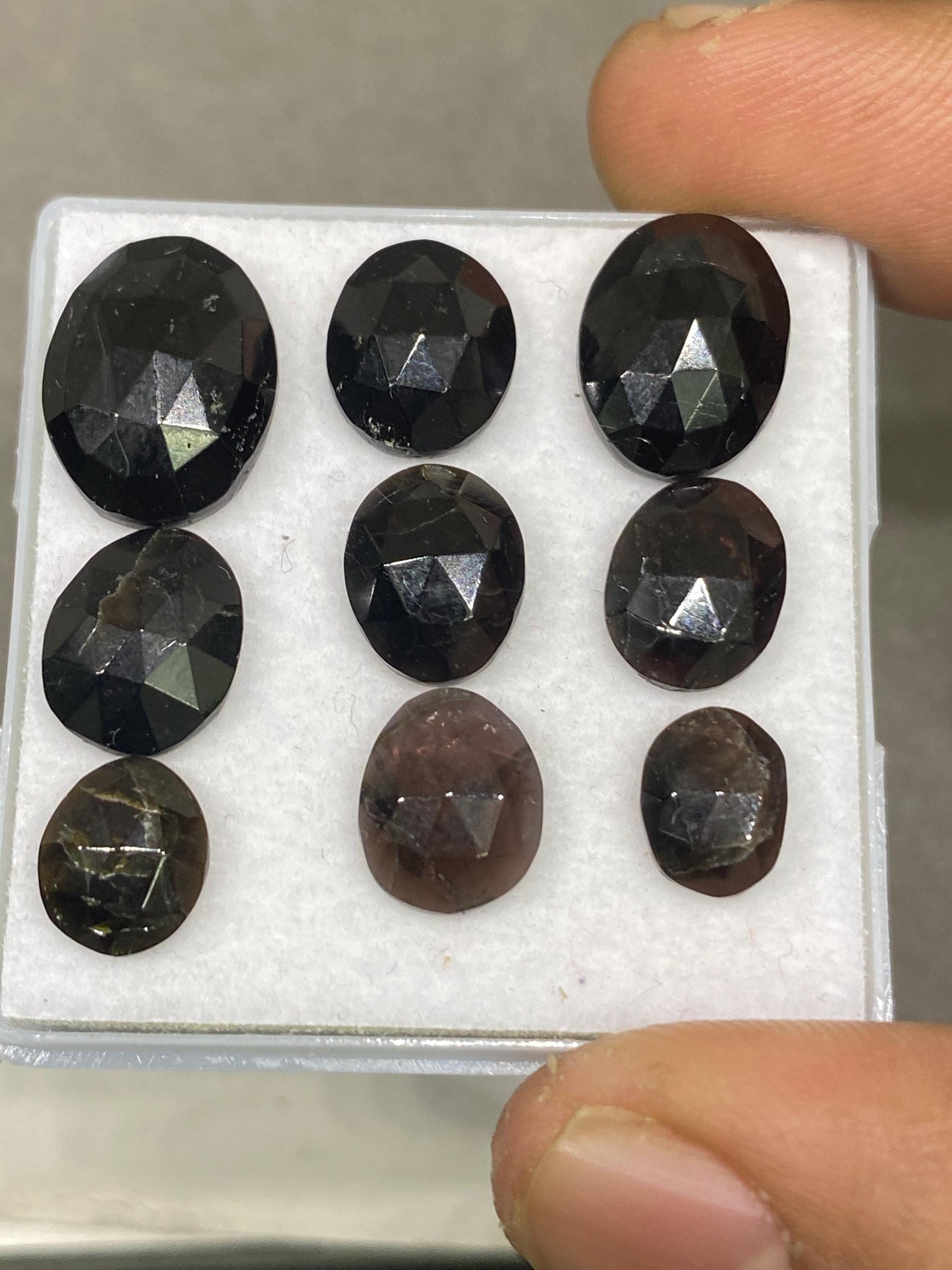 Gorgeous rare  Black tourmaline rosecut wholesale lot weight 26.90 carats pcs 9 size 8.8x6.8mm-14x11mm rosecut black tourmaline