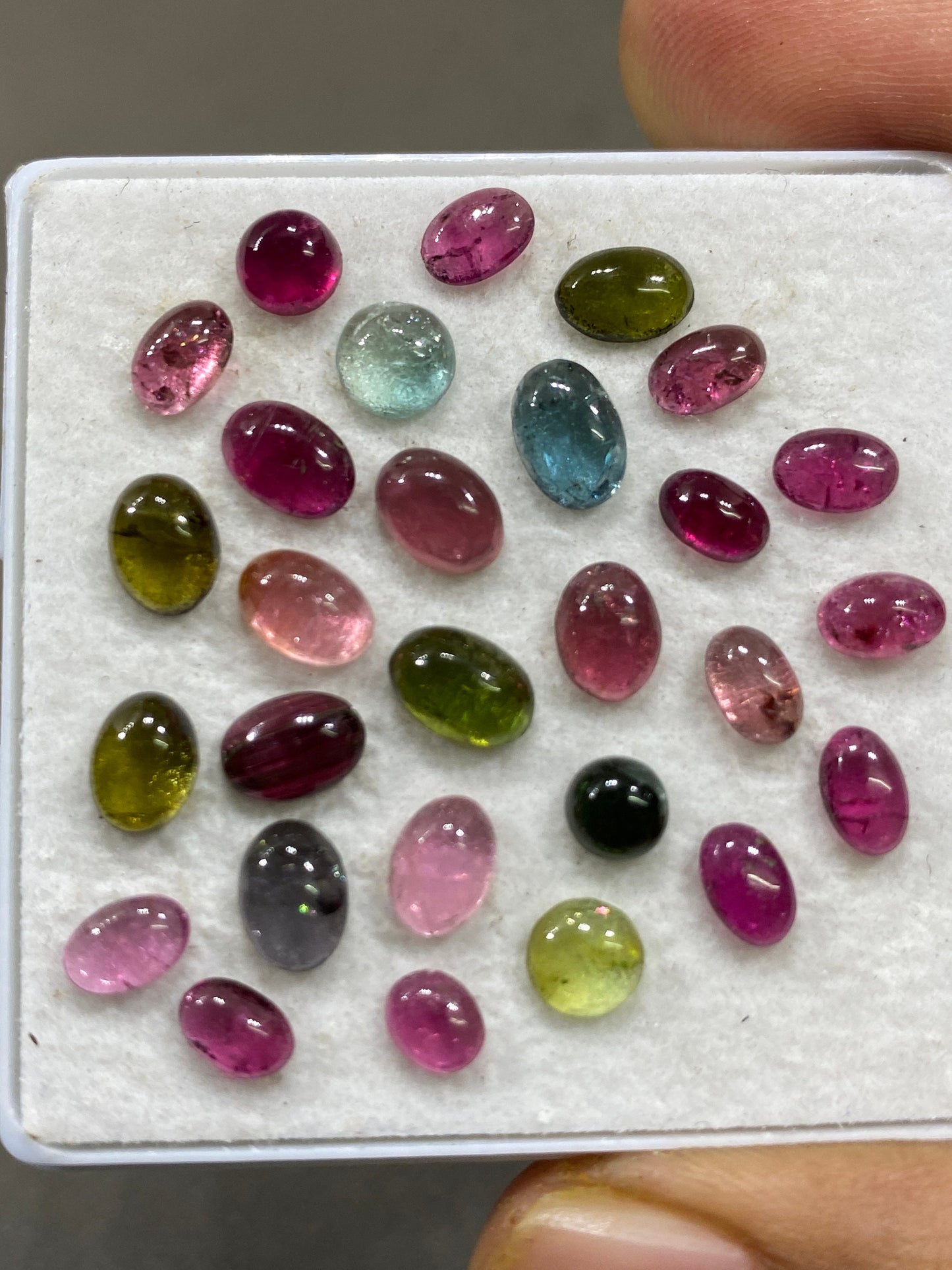 Pink tourmaline green Tourmaline cabochons pcs 28 weight 17 carats size 5mm-7x5mm pink tourmaline cabochons smooth ovals