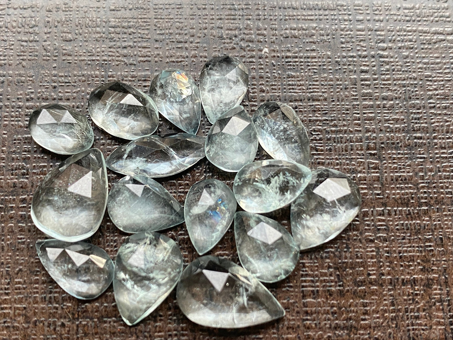 Aquamarine rosecut pear amazing quality wt 12.15 carats size 9x6.2mm-12.5x8.5mm pcs 16 rosecut aquamarine wholesale lot