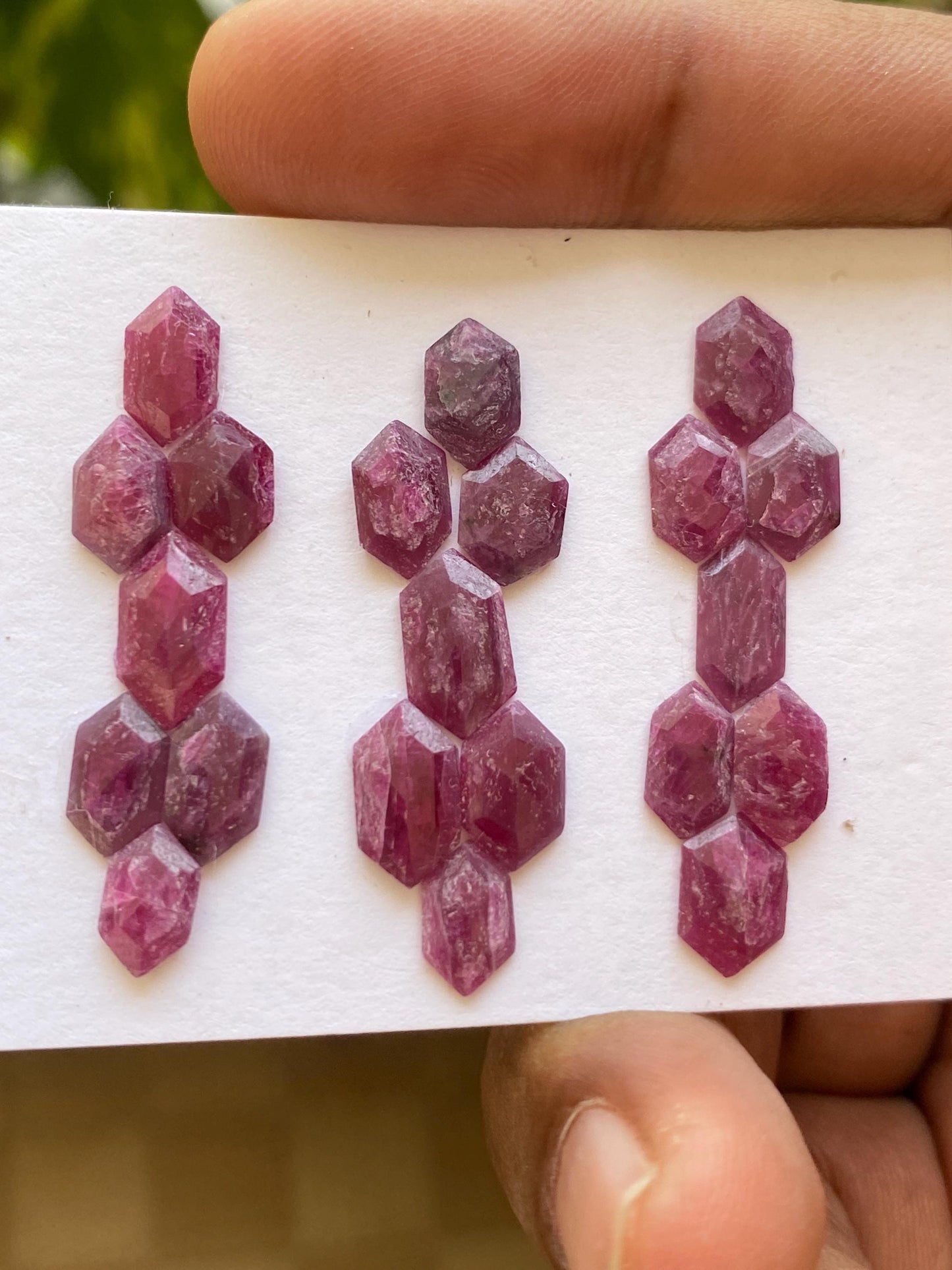 Impressive  Rare Kenya mines ruby hexagon step cut wt 22.5 cts  pcs 21 size 8.8x5.3mm-10.7x6mm ruby stepcut hexagon flatbacks