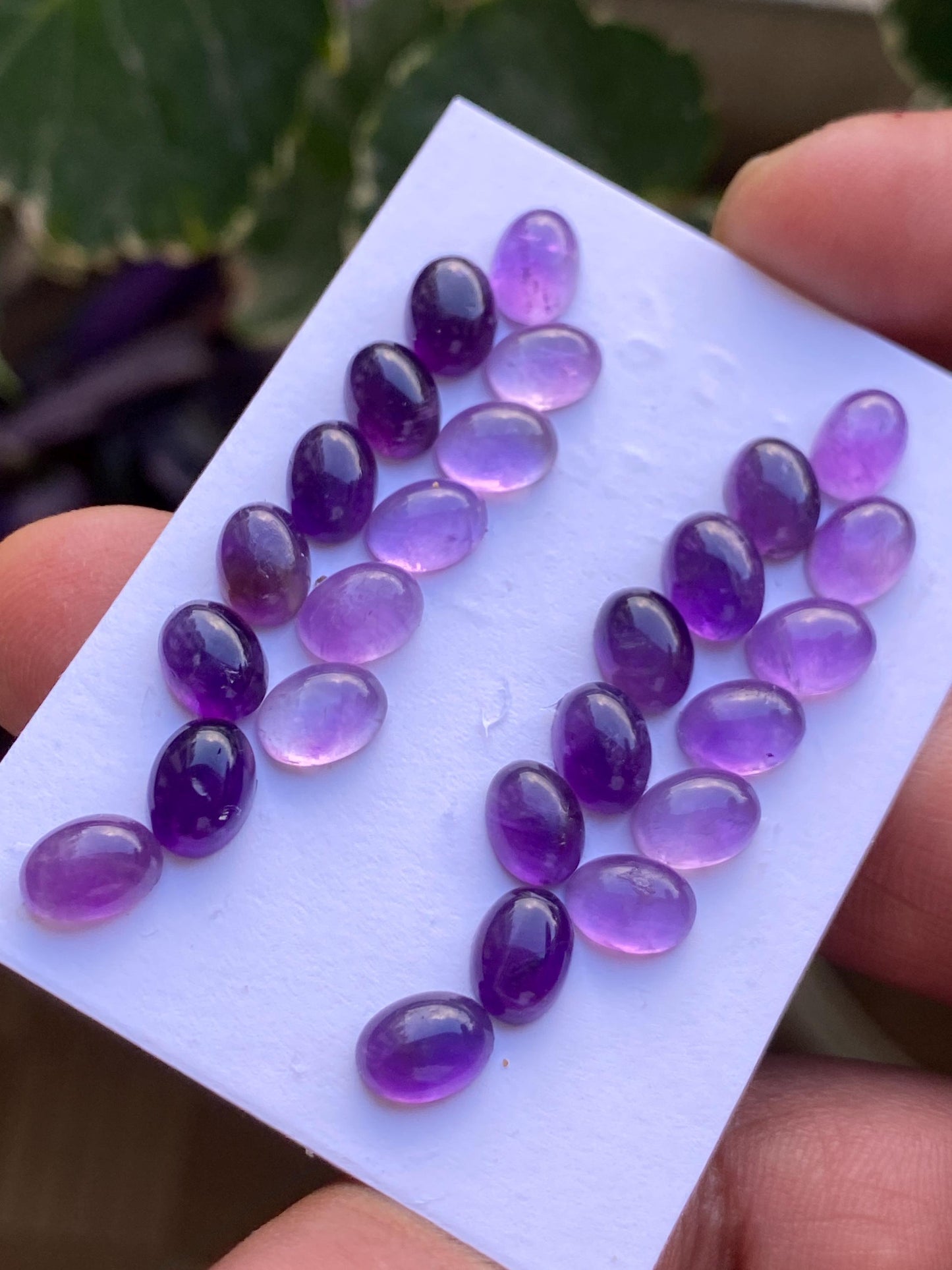 Fascinating amethyst oval cabochon  pcs 26 wholesale lot weight 36 carats size 8x6mm amethyst cabochons