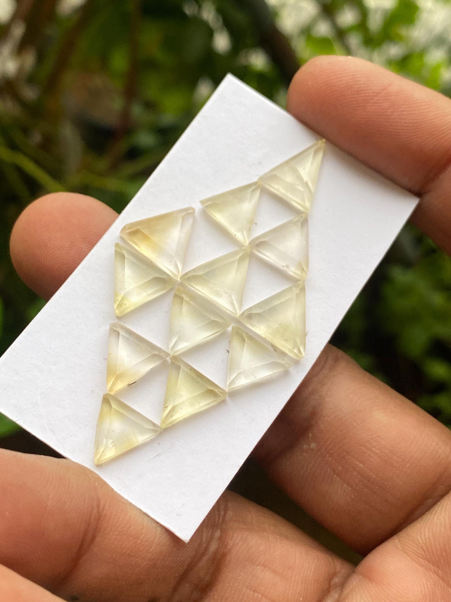 Attractive rare citrine triangle kite geometric  flatback beautiful fine quality pcs 12 wt 22 cts size 9.2x8.6mm-10.1x9.7mm citrine flatback