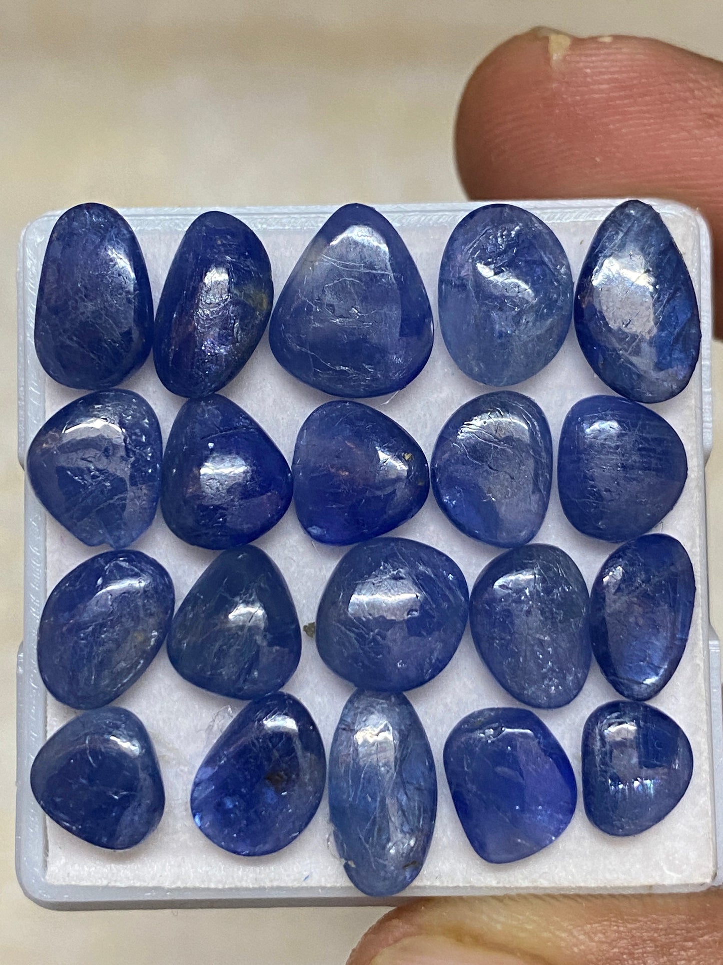 Fabulous Natural Burma Very Rare Blue sapphire flat unshape cabochons size 7.6x6-11x9mm wt 45.5 carats pcs 20 Burma mines sapphire cabochon