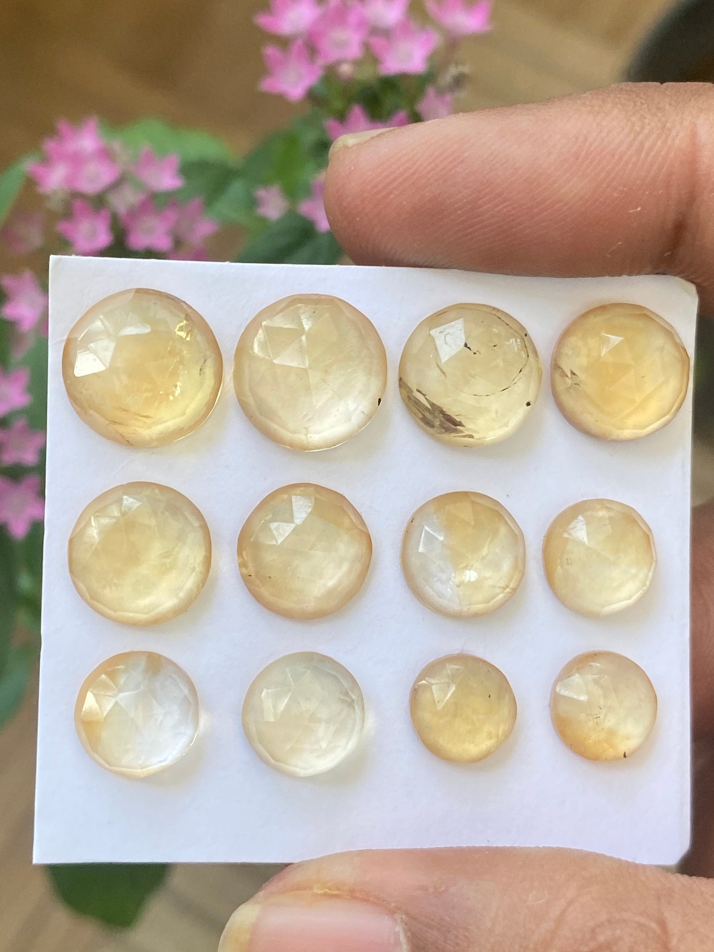 Dazzling rare Citrine rosecut round shape wholesale lot  natural citrine round rosecut flatback pcs 12 weight 41 carats citrine round