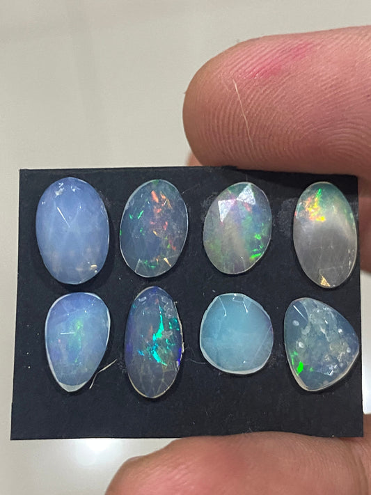 Vibrant Ethiopian opal rosecut Welo opal rosecut aaa quality wt 5.5 carats size  pcs 8 rosecut opal fire natural opal rosecut Opal cabochon