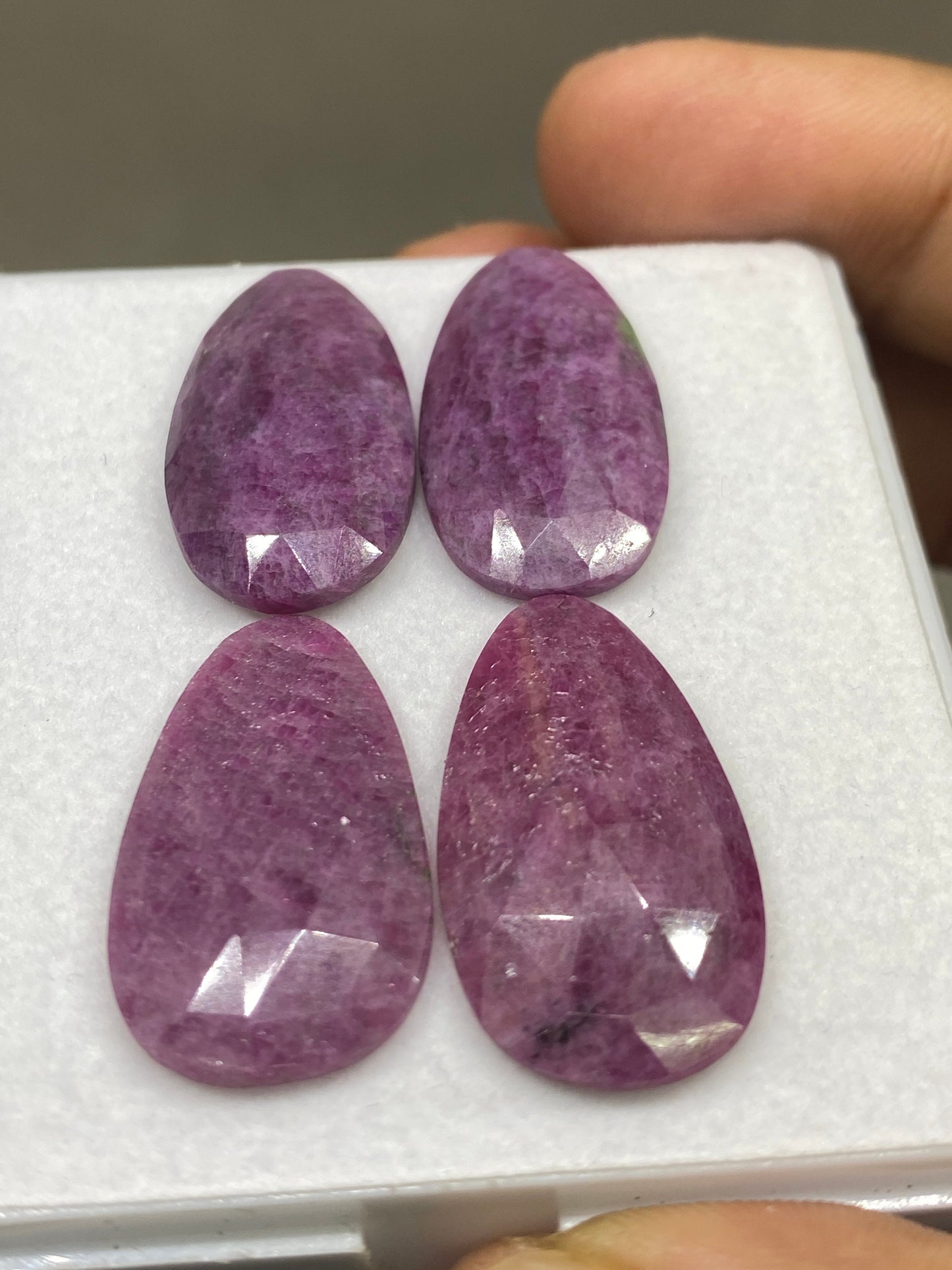 Natural huge ruby Rosecut pair very rare weight 59  carats rare pcs 4 huge size 26x15mm-28x14mm ruby Rosecut pair lot