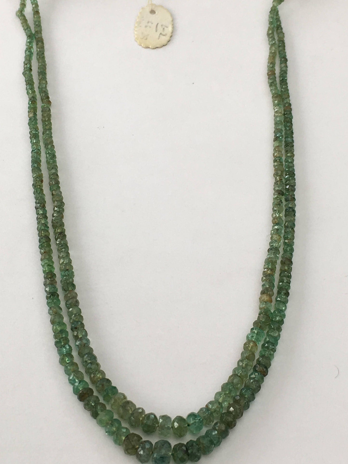 Beautiful Emerald faceted beads rare necklace 2.4mm to 6.5mm faceted emerald beads necklace weight 66.29 cts length 14 and 15 inches