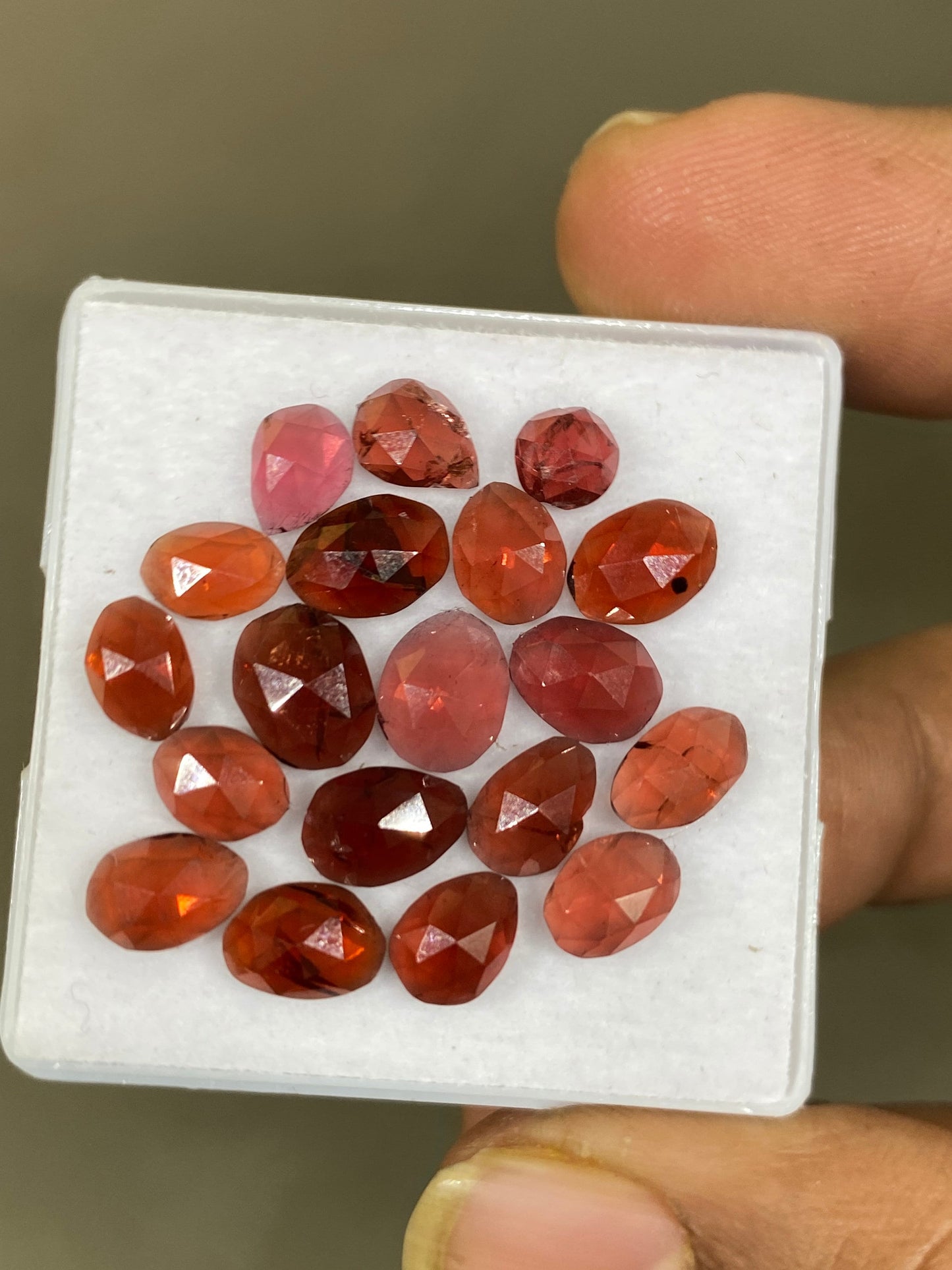 Cute rare rosecut red garnet fancy garnet rosecut pcs 19 wt 23 cts mix sizes 5mm-8x7mm ovalish shapes red garnet rosecut