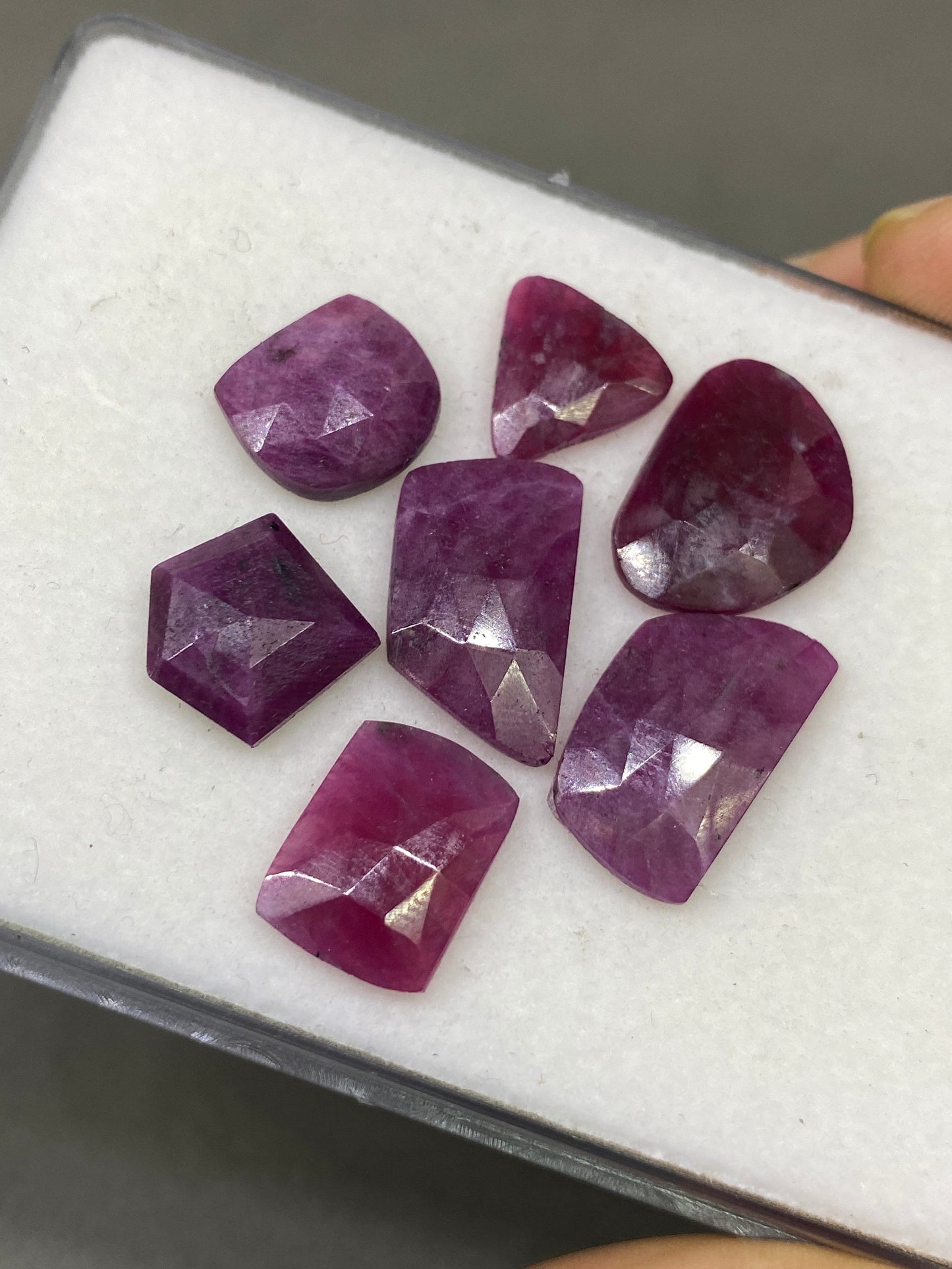 Stunning Rare star sheen ruby rosecut mix fancy shape ruby Longido mines ruby wt 42 carats pcs 7 size 12x11mm-18x11mm silky ruby rosecut