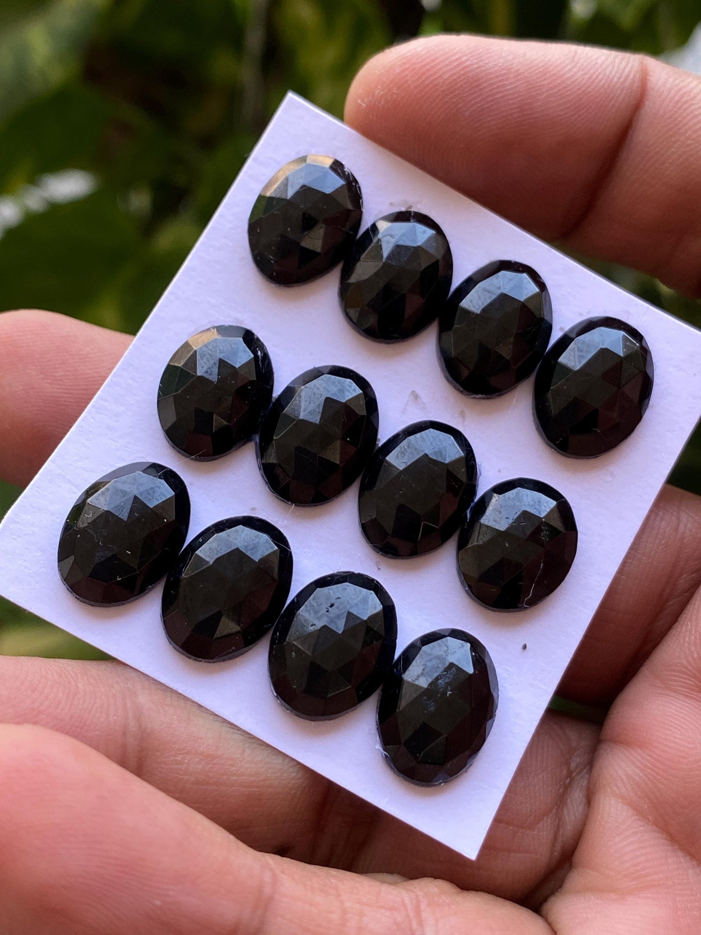 Stunning rare  Black tourmaline rosecut wholesale lot weight 64 cts pcs 12 size 13x10-14x11mm rosecut black tourmaline ovalish oval rosecut