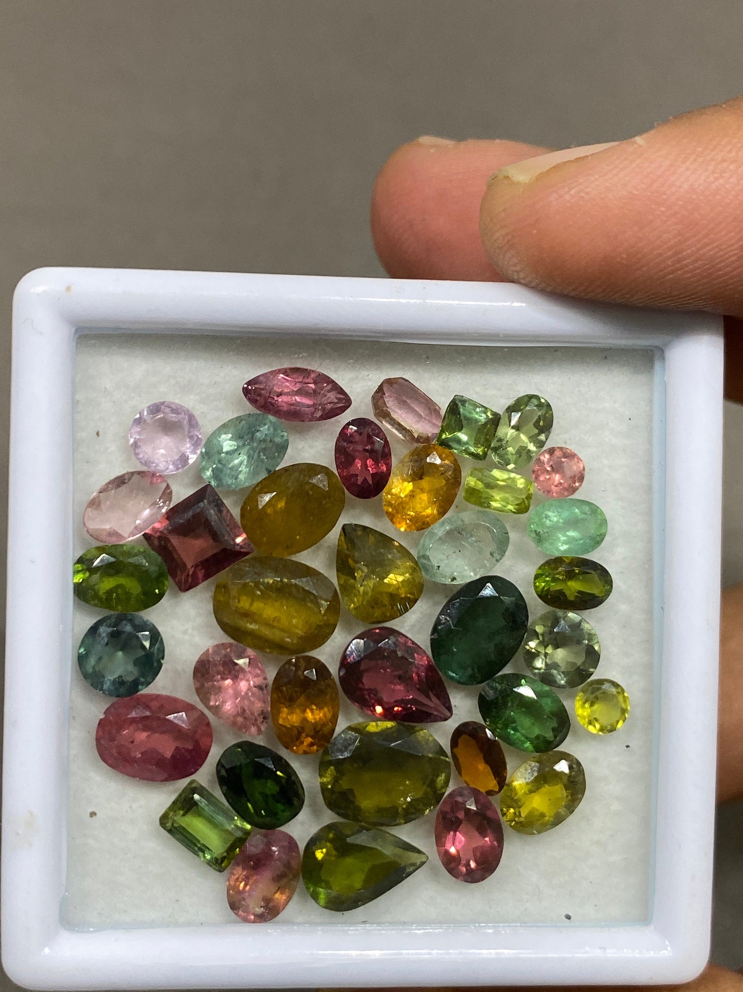 Tourmaline facet cut  gem multi tourmaline oval pears round tourmaline cut mix shape size  4mm-9.6x7mm Wt 27 carats Pcs 36 multi tourmaline