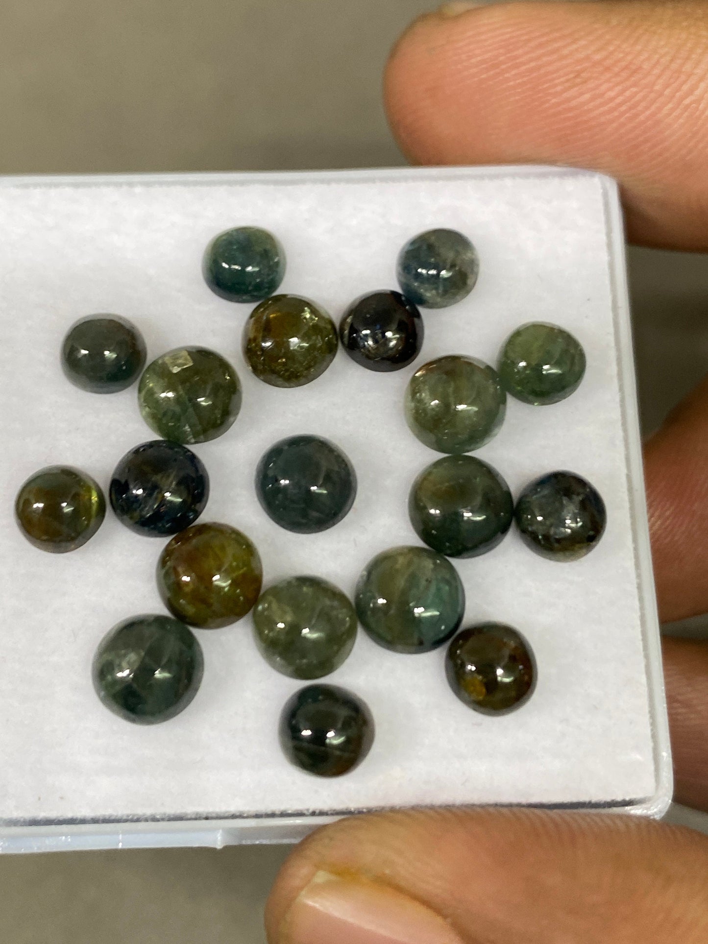 Rare blue green sapphire round cabochon size 5.3mm-6.3mm pcs 19 weight 20 carats size unheated untreated natural sapphire  round cabochon