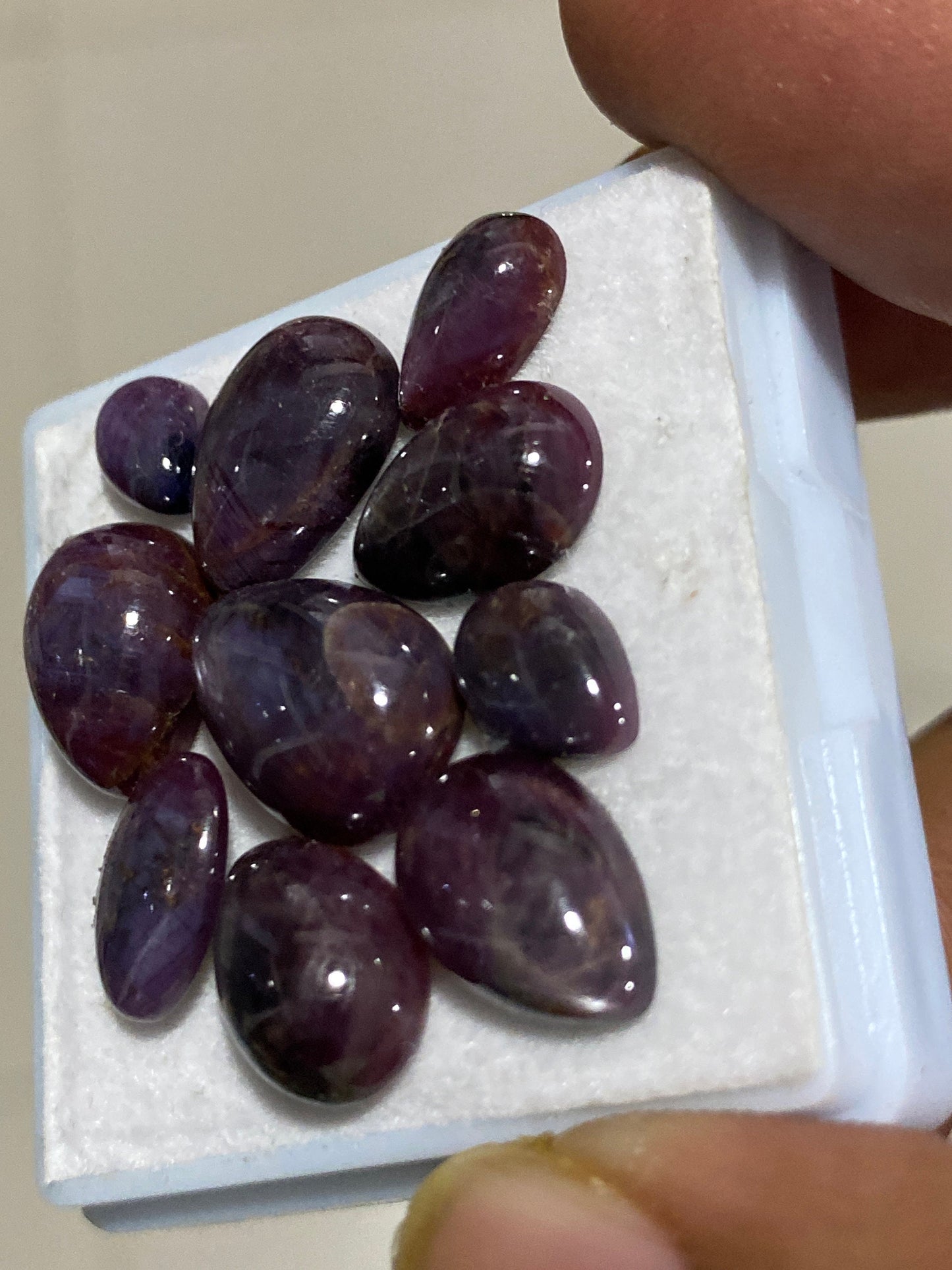 Stunning rare Star ruby pears cabochons fancy designer gems wt 51 carats size 9x7-15x10mm pcs 10 natural unheated untreated ruby cabochon