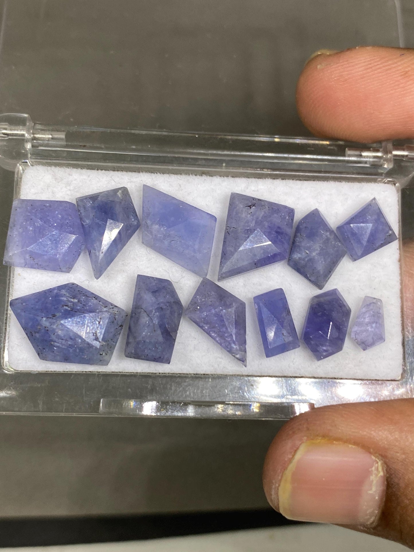 Rare Tanzanite geometric step cuts weight 32 cts pcs 12 size 8x5-15x11mm Tanzanite  stepcut  geometric