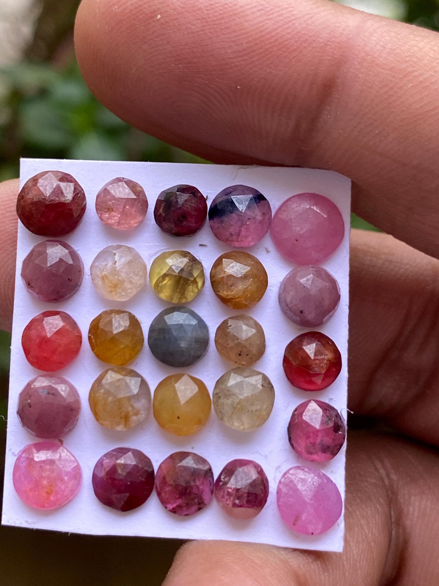 Stunning sparkling very rare umba valley rosecut multi sapphire lot round shape beautiful 5mm-7mm pcs 25 weight 26 cts rosecut sapphire umba