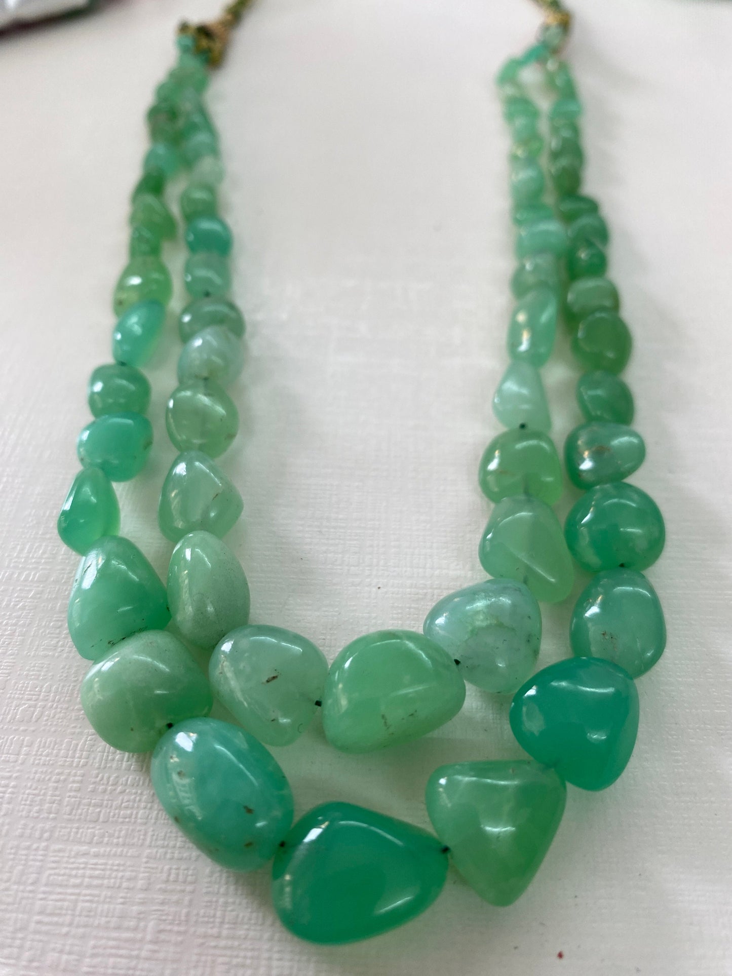 Delightful Chrysoprase nuggets necklace aaaaa fine quality wt 338 cts length  inches size  7.2x4.6mm-14.3x16mm chrysoprase necklace