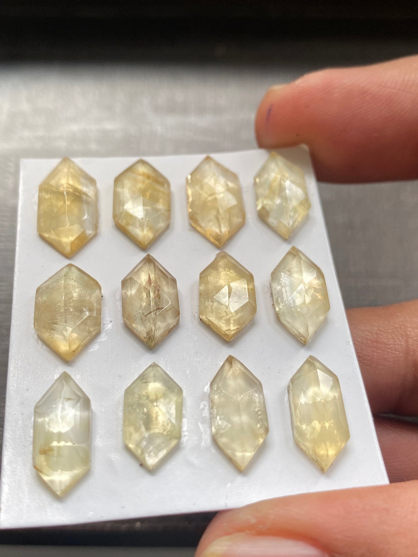 Stunning rare citrine hexagon step cut weight 29 cts pcs 12 size 12x6mm-16x7mm citrine step cut hexagon