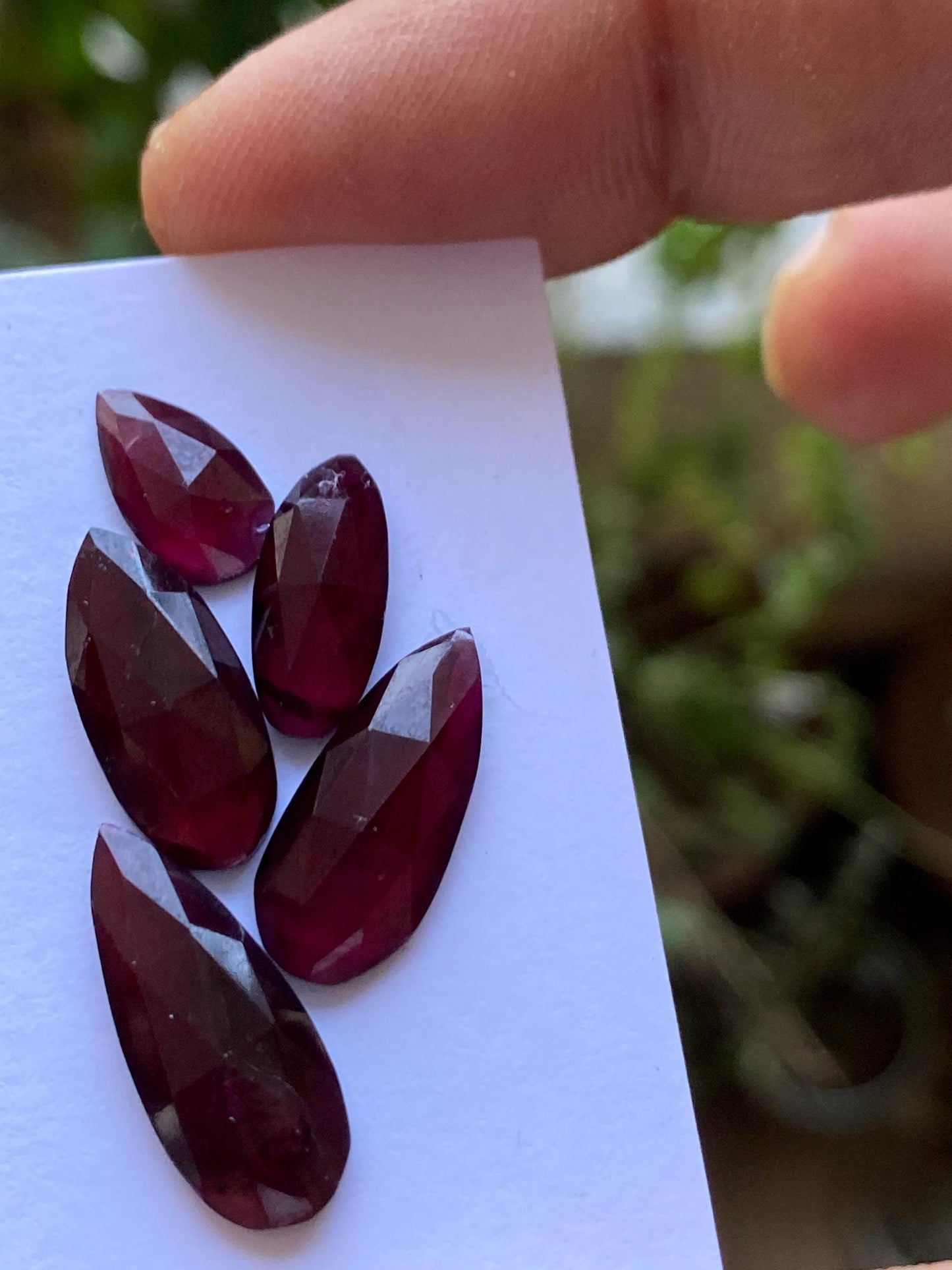 Very rare stunning Red purple garnet rosecut rhodolite pear shape lot fine quality gemstones wt 20.90 cts size 11x6-19x8mm pcs 5 garnet