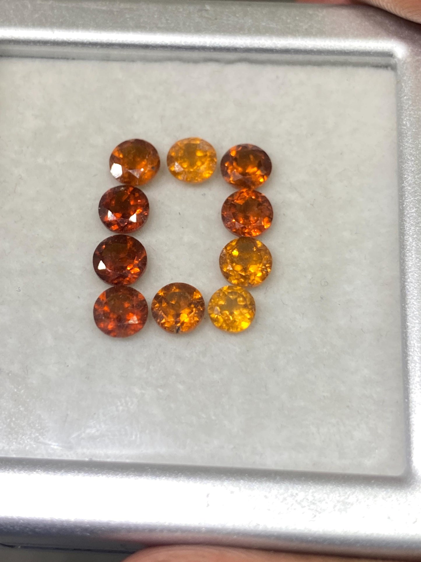 Stunning orange Fanta garnet round  cut weight  carats pcs 10 size  Spessartite faceted round