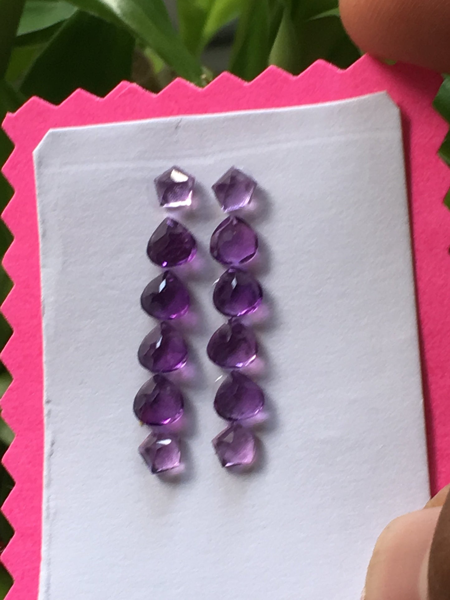 Very cute amethyst earrings heart shape designers jewrlry supply  pcs 12   wt 3.60 carats size 3.8mm-4.9mm amethyst earrings supply