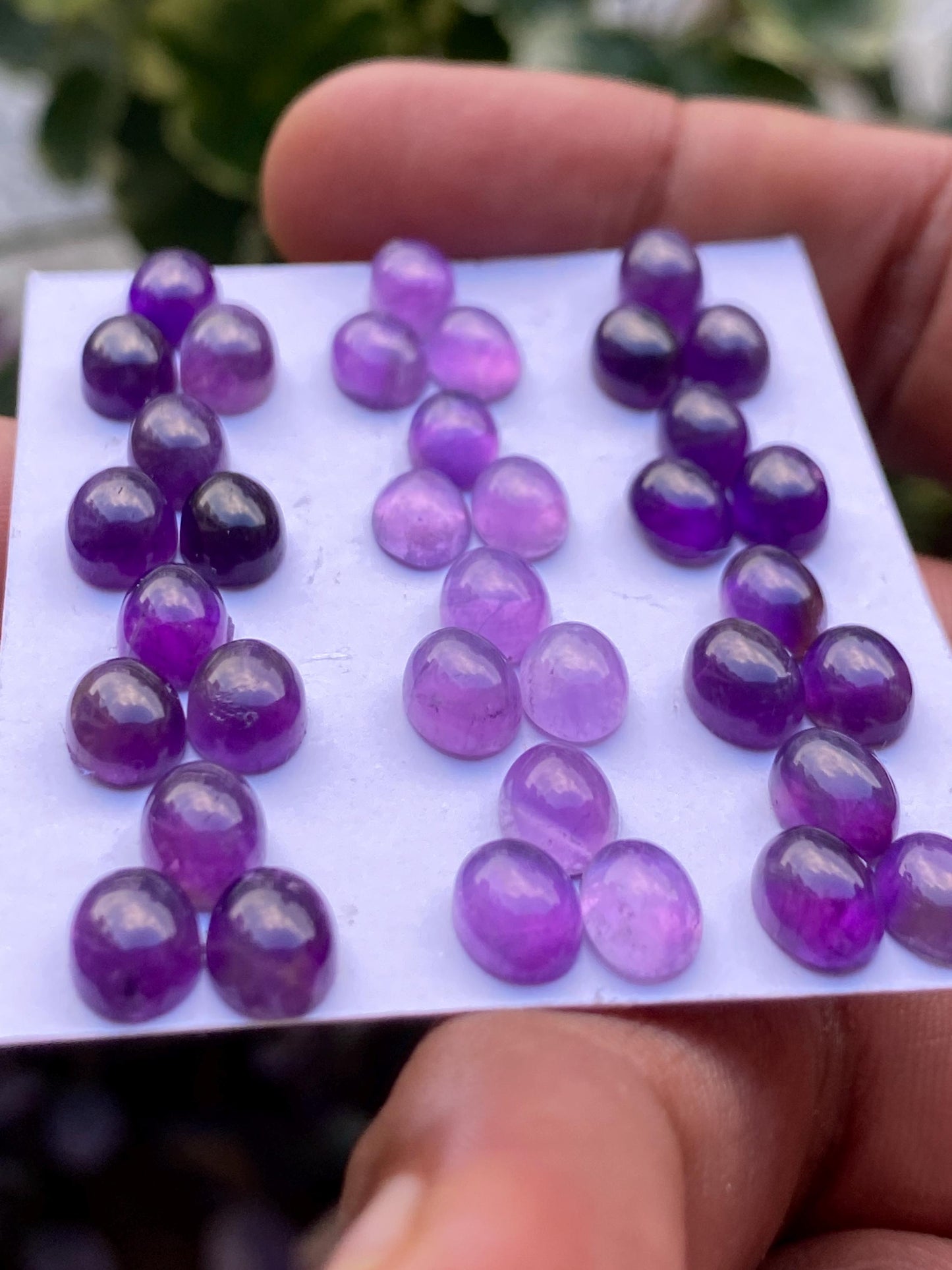 Gorgeous amethyst oval cabochon  pcs 36 wholesale lot weight 38 carats size 8x6mm amethyst cabochons