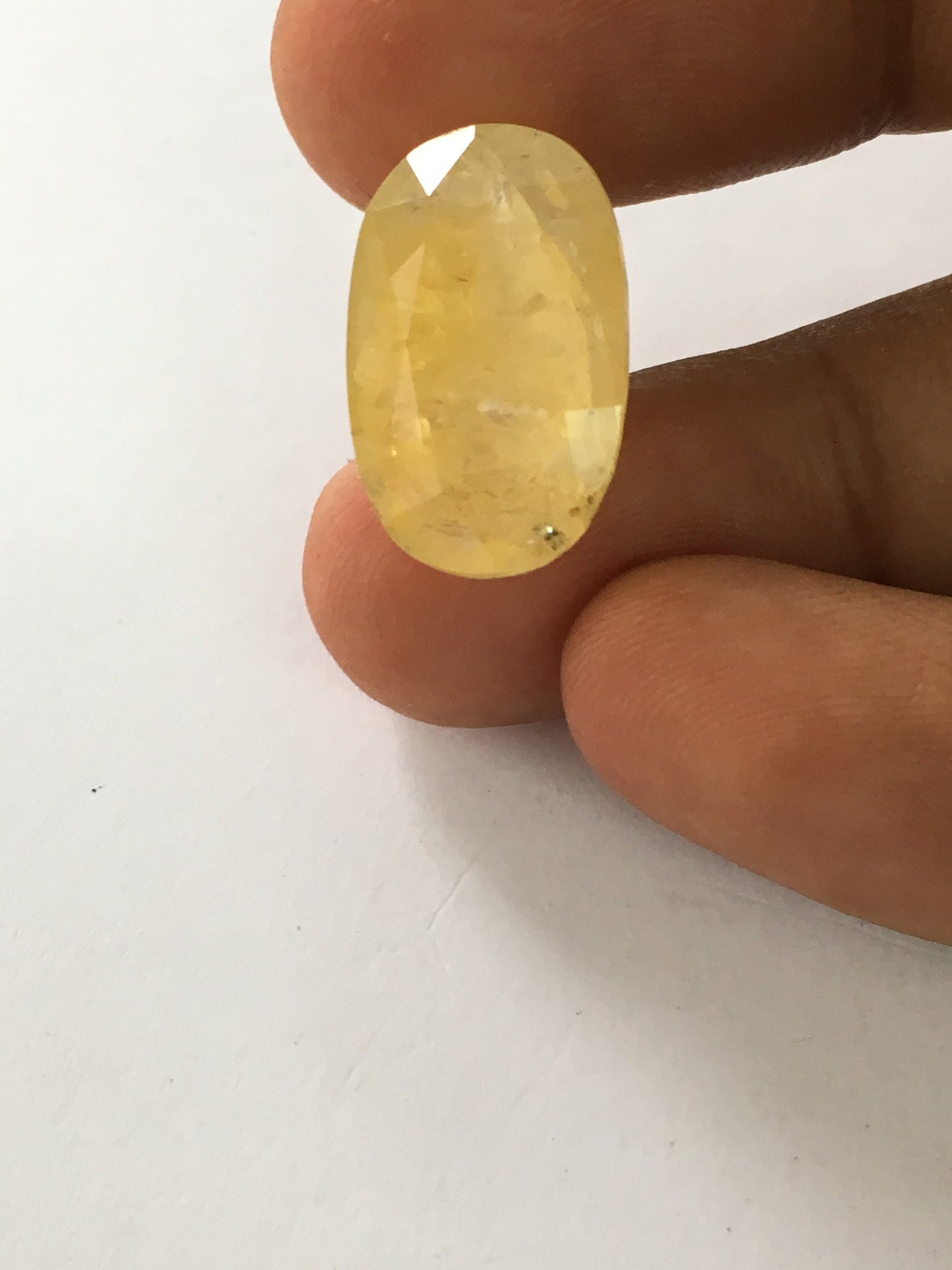 Burma mines rare size yellow sapphire 24.65 carats investment grade 21x12.7 sapphire Burma mines