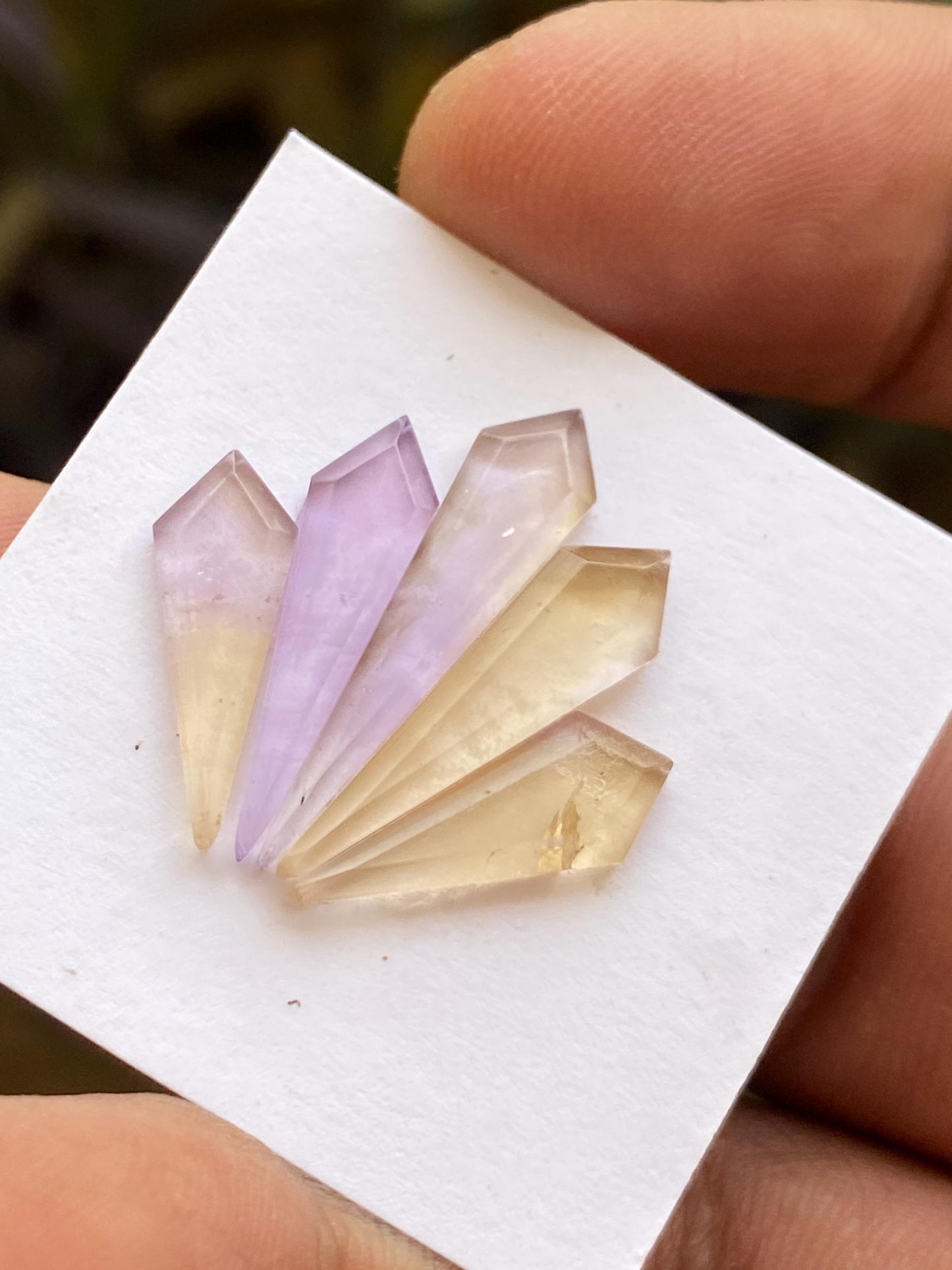 Dazzling ametrine kite step cuts amethyst citrine wt 10.25  pcs 5 size 17x6-21x6mm Ametrine stepcut hexagon