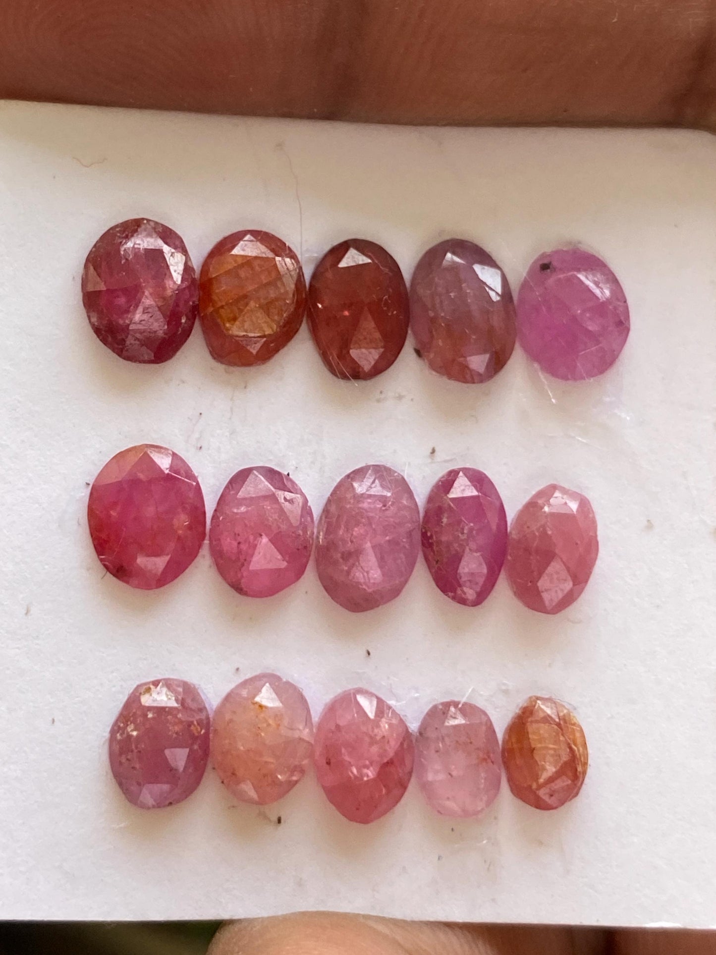 Rare natural mozambique ruby rosecut lot  mix shapes pcs 15 wt 15.5 cts size 6x4.5mm-8x6mm  unheated untreated ruby rosecut