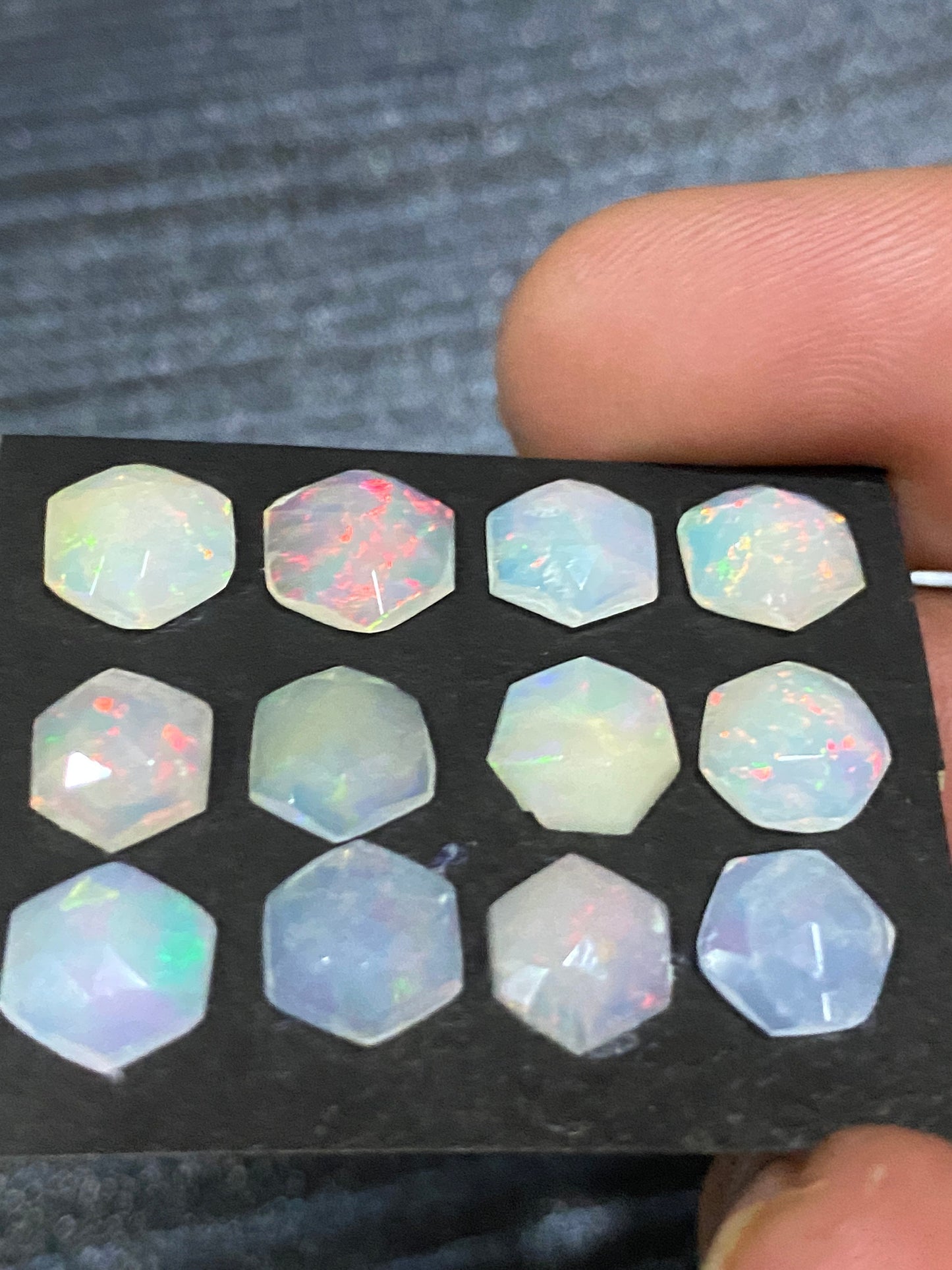 Enchanting Ethiopian opal hexagon rosecut Welo opal rosecut aaa quality wt 9 cts pcs 12 size 8x7mm-9x8mm rosecut fire opal hexagon rosecut