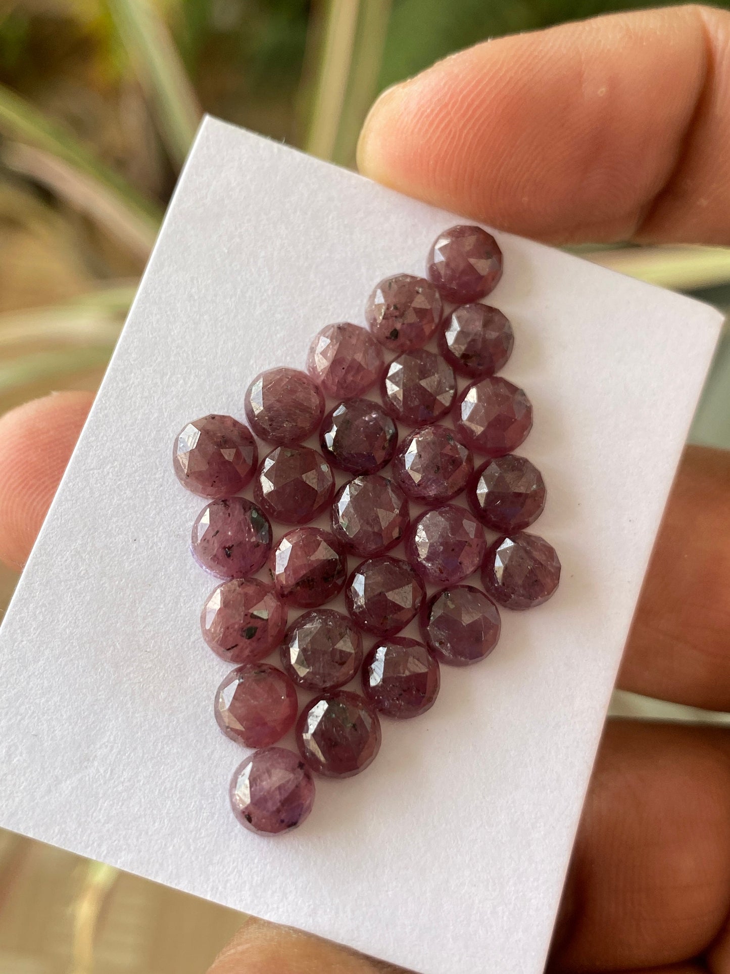 Stunning Rare red sapphire round rosecut size 6mm-6.2mm weight carats pcs 25 red orangish sapphire rosecut round shape sapphire rosecut